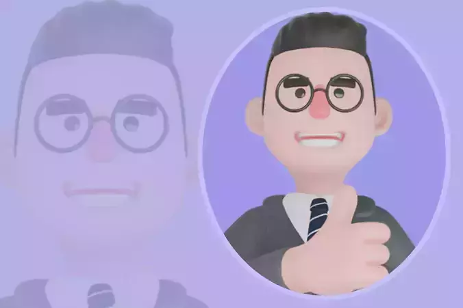 Stylized 3D Male Teacher Character - Cartoon Self Intro Pose 3D model