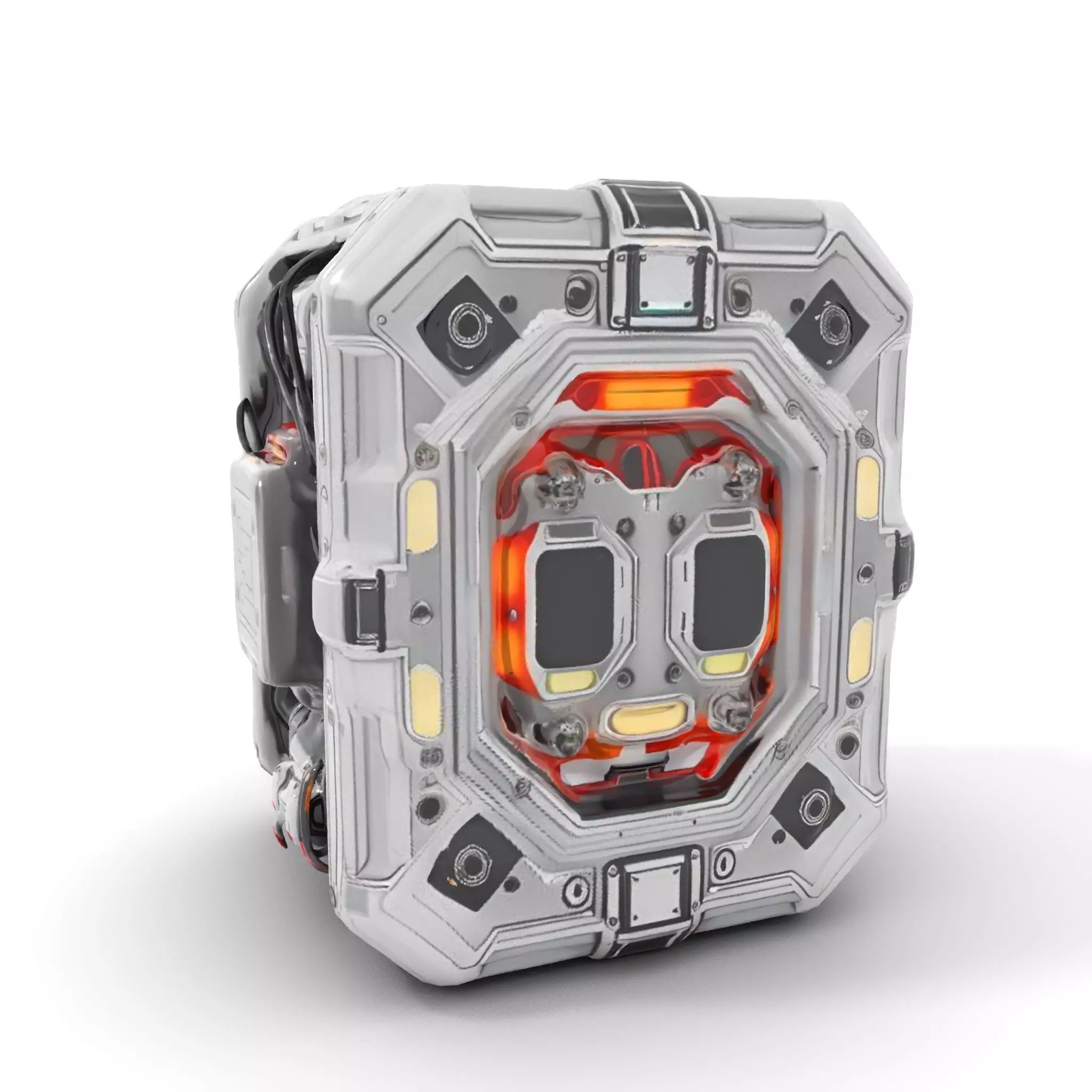 Futuristic Energy Generator Model Pack with LED Lighting Low-poly 3D model_0