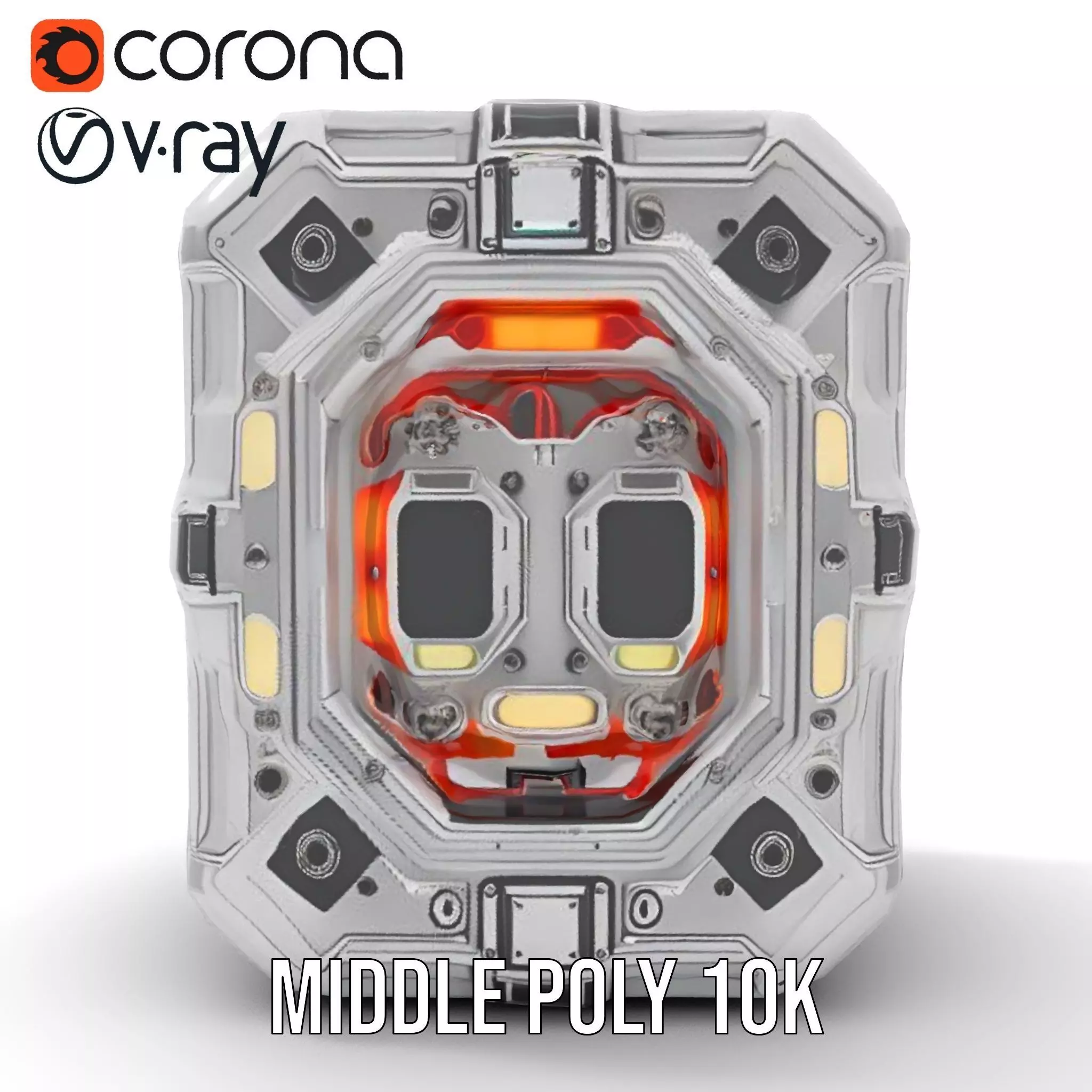 Futuristic Energy Generator Model Pack with LED Lighting Low-poly 3D model_24