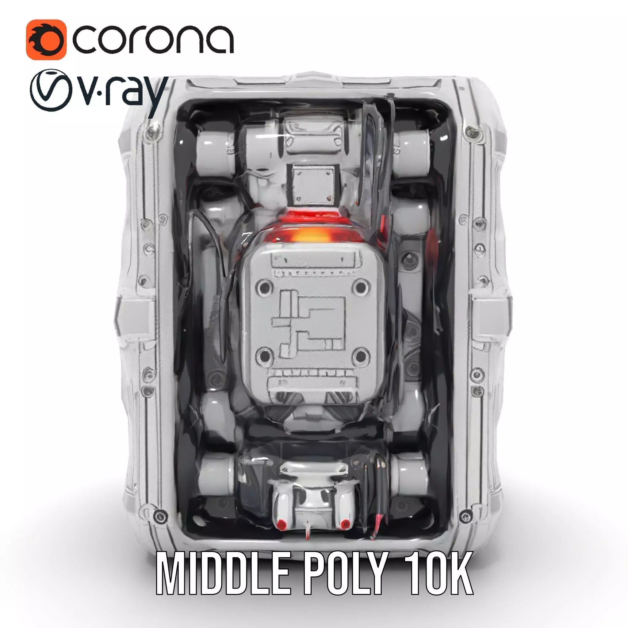 Futuristic Energy Generator Model Pack with LED Lighting Low-poly 3D model_10