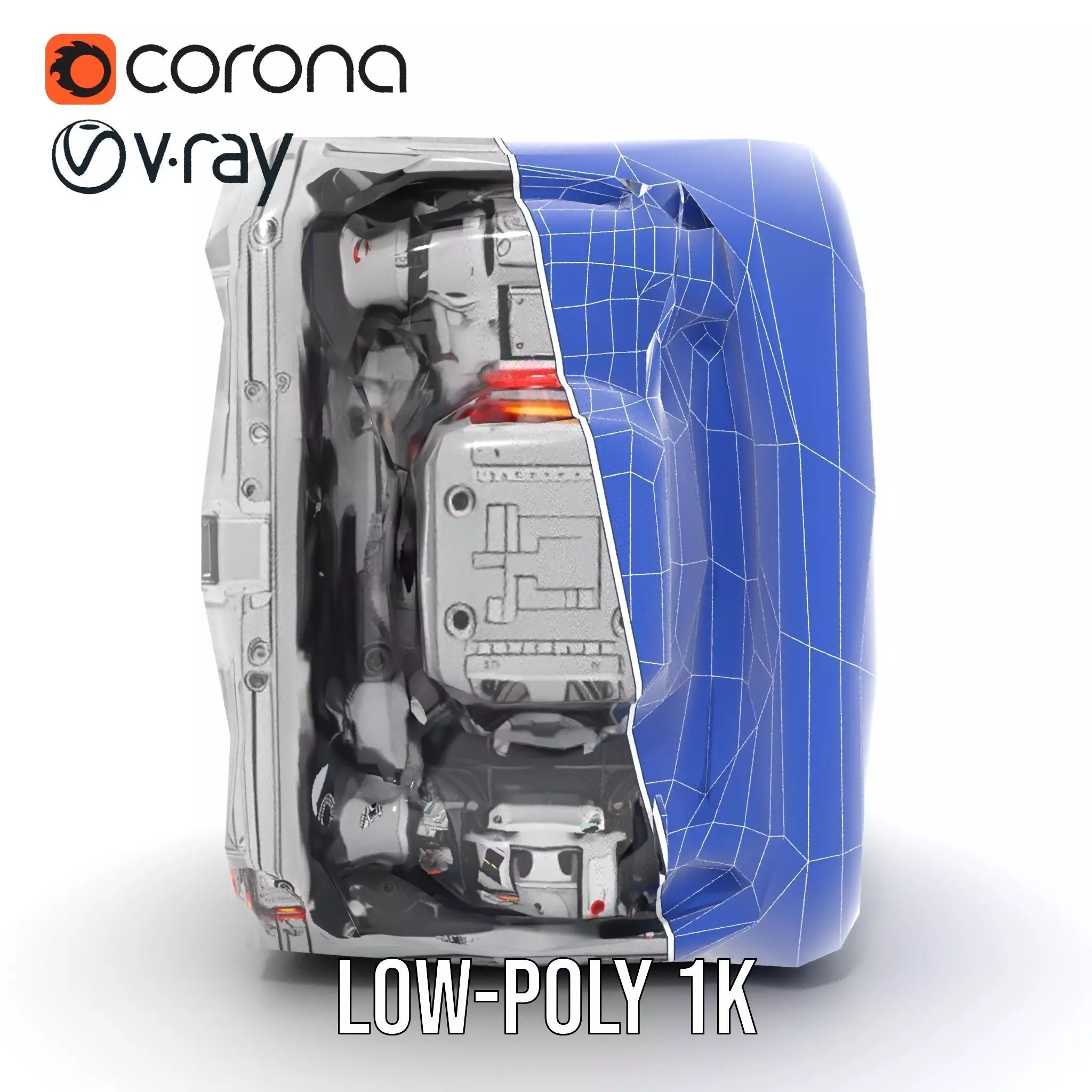 Futuristic Energy Generator Model Pack with LED Lighting Low-poly 3D model_19