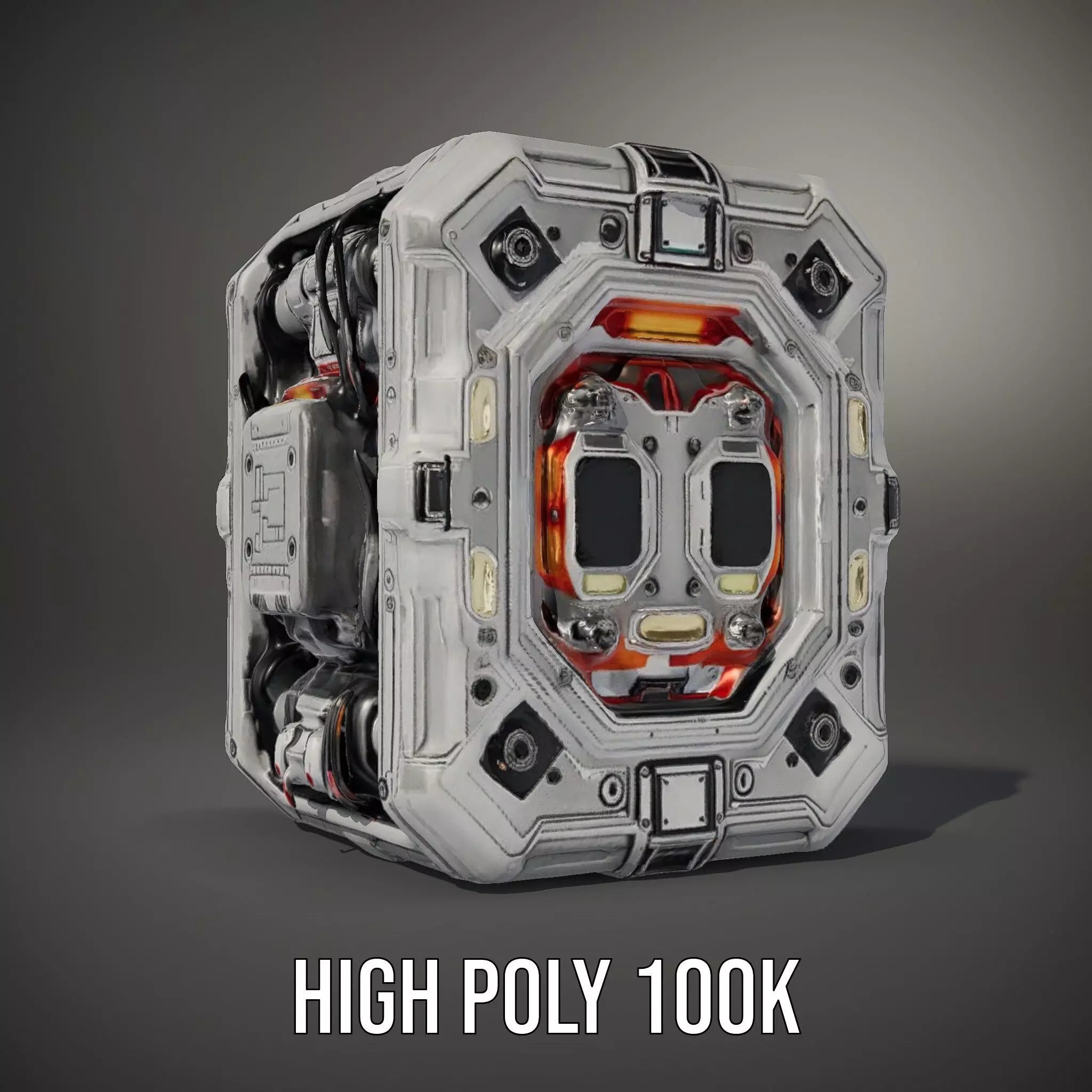 Futuristic Energy Generator Model Pack with LED Lighting Low-poly 3D model_9