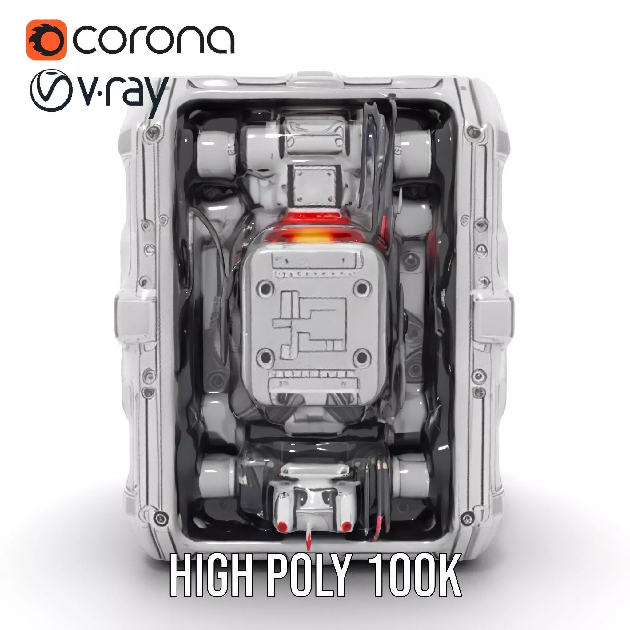 Futuristic Energy Generator Model Pack with LED Lighting Low-poly 3D model_23