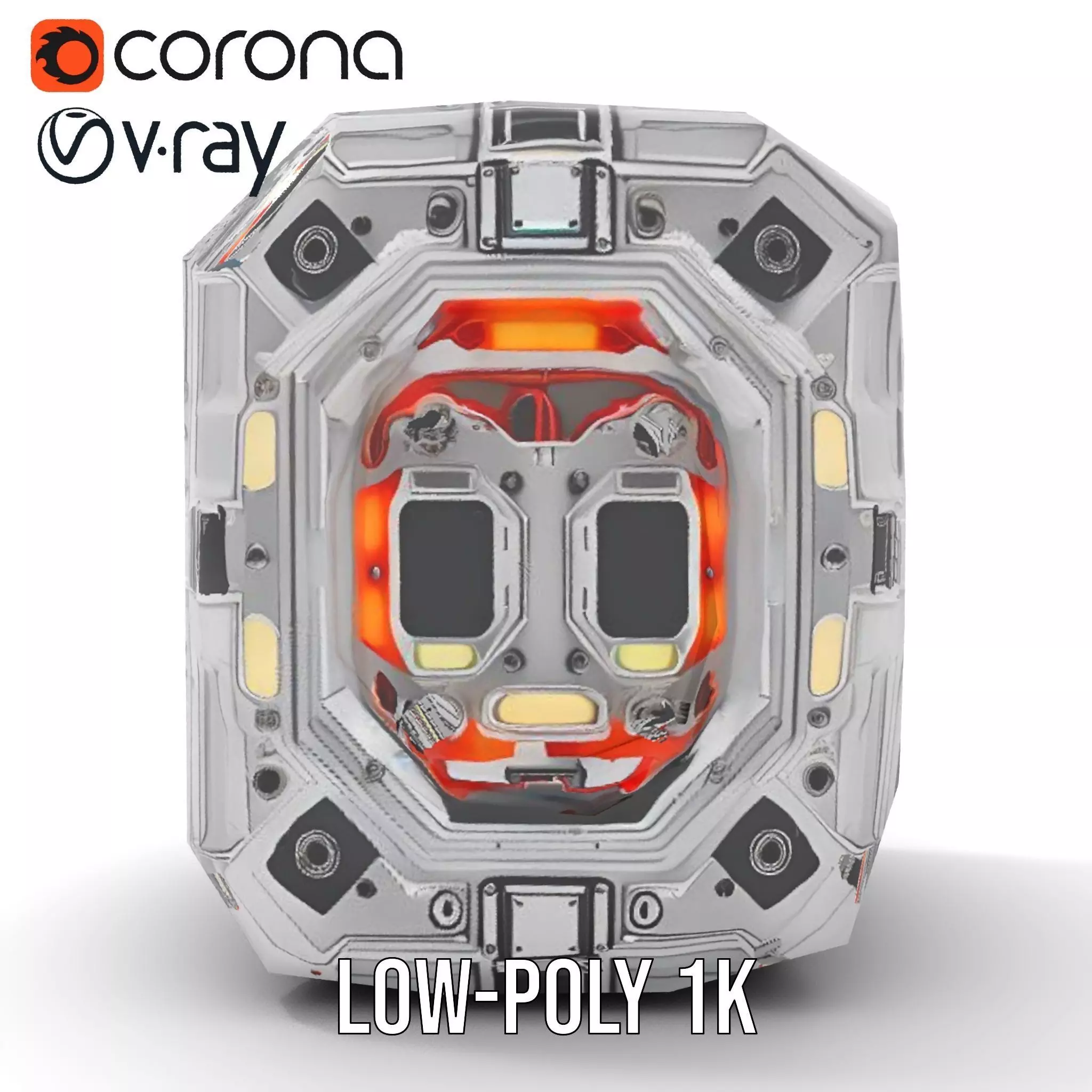 Futuristic Energy Generator Model Pack with LED Lighting Low-poly 3D model_11