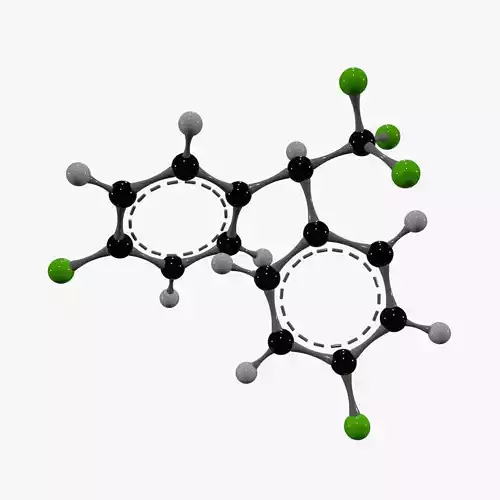 DDT Molecule Low-poly 3D model