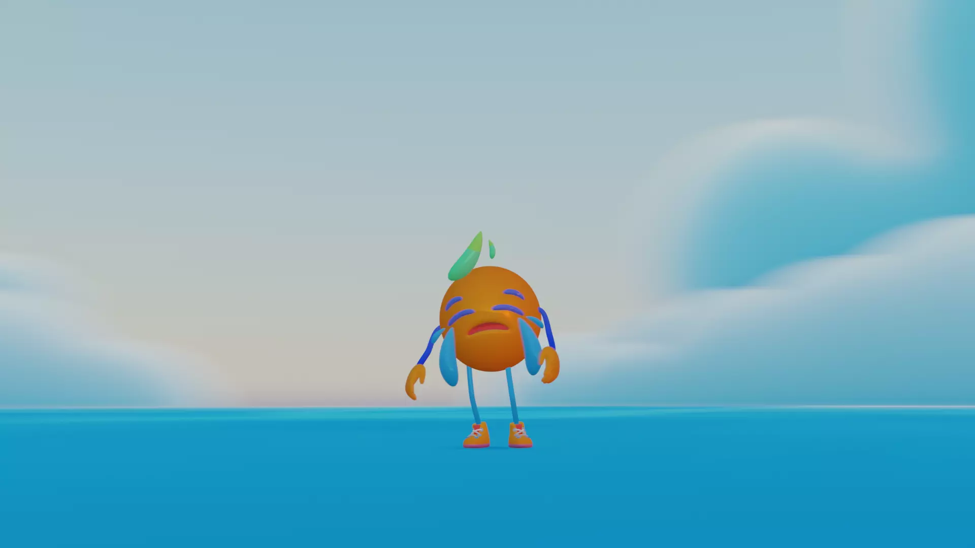 Emoji Crying  Low-poly 3D model_3