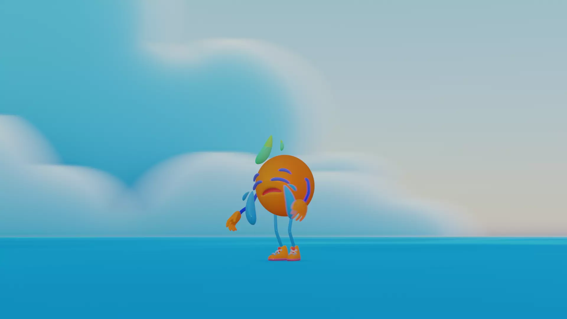 Emoji Crying  Low-poly 3D model_17