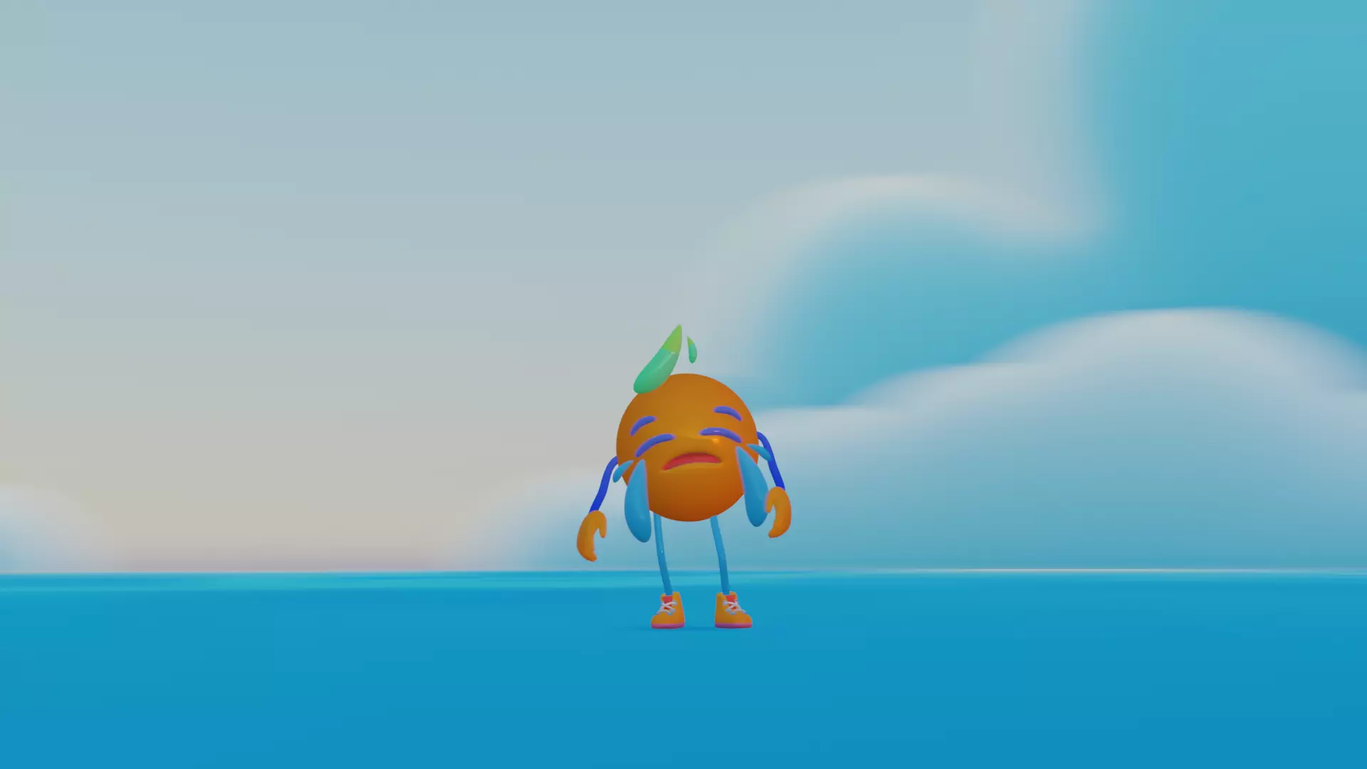 Emoji Crying  Low-poly 3D model_4