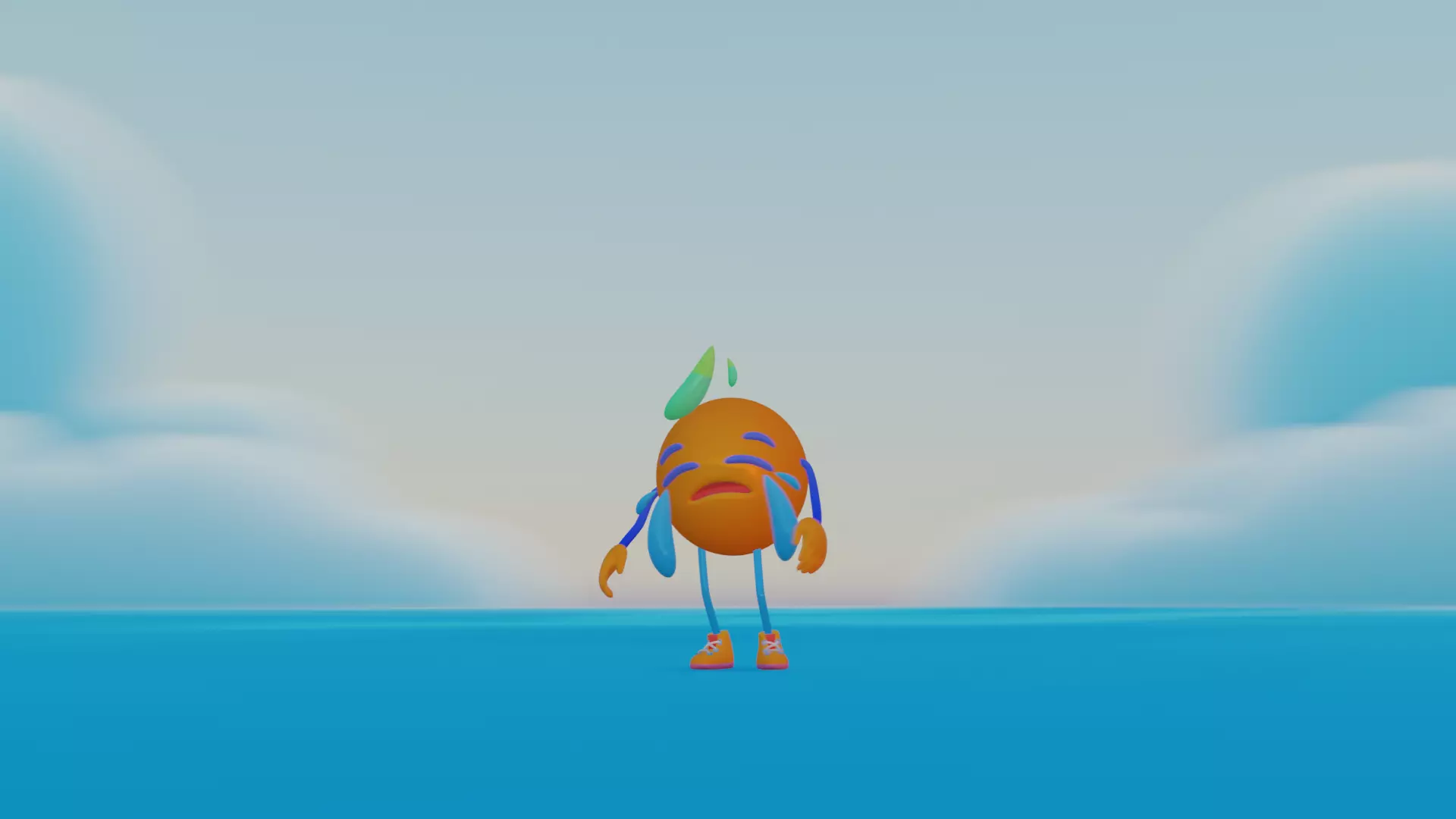 Emoji Crying  Low-poly 3D model_2