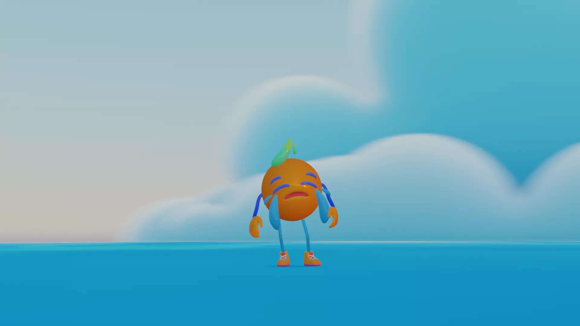 Emoji Crying  Low-poly 3D model_8