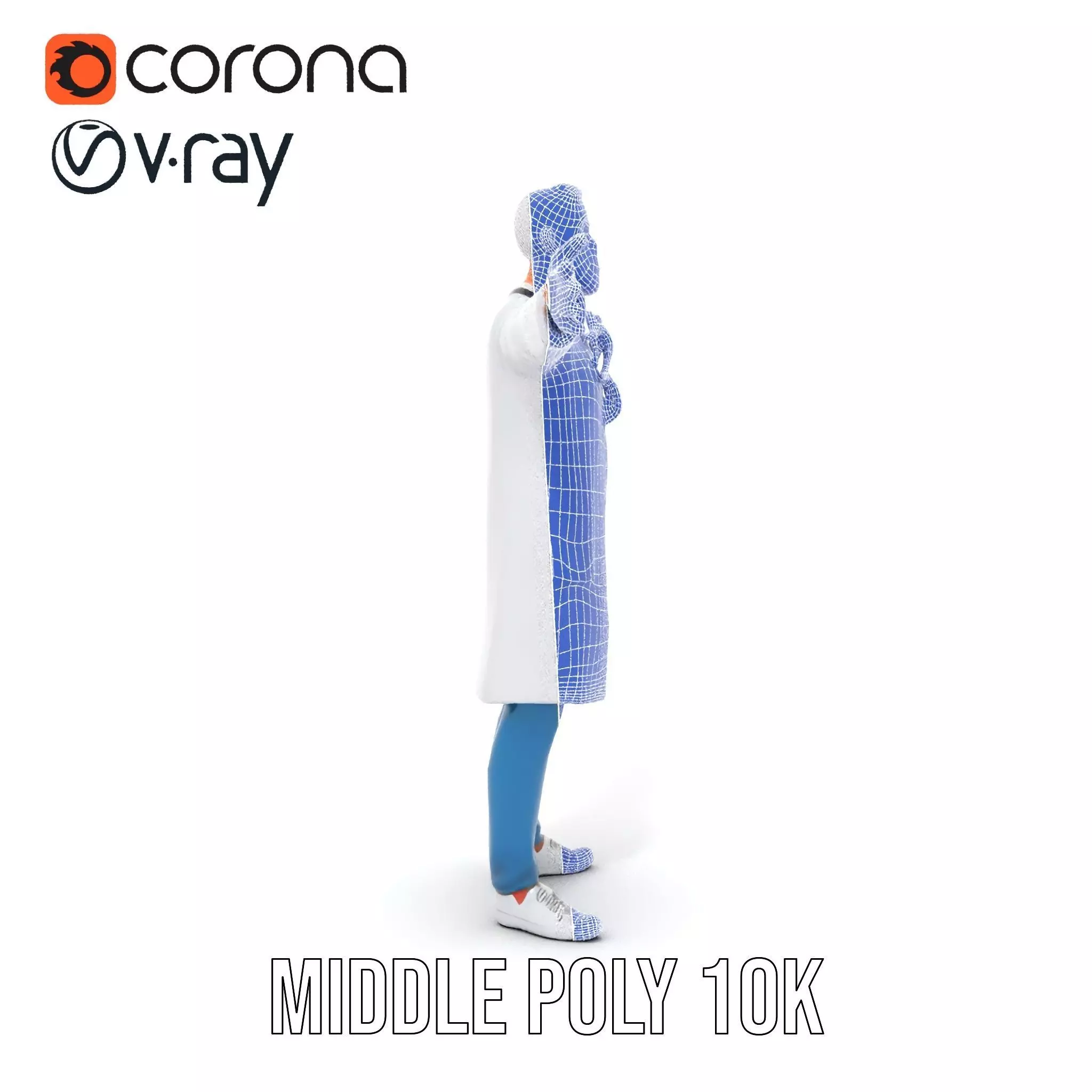 Professional Doctor Character Model Pack Low-poly 3D model_30