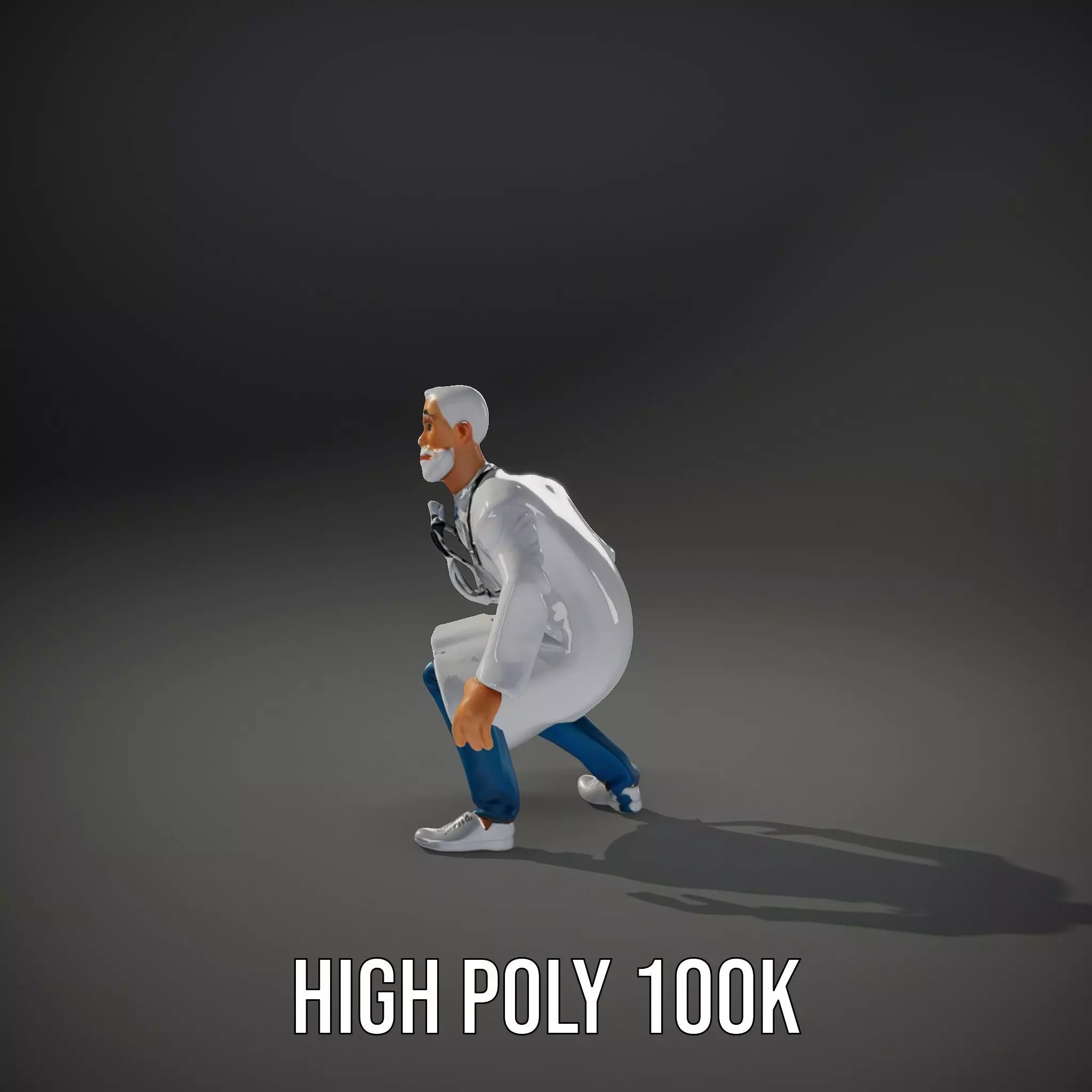 Professional Doctor Character Model Pack Low-poly 3D model_9