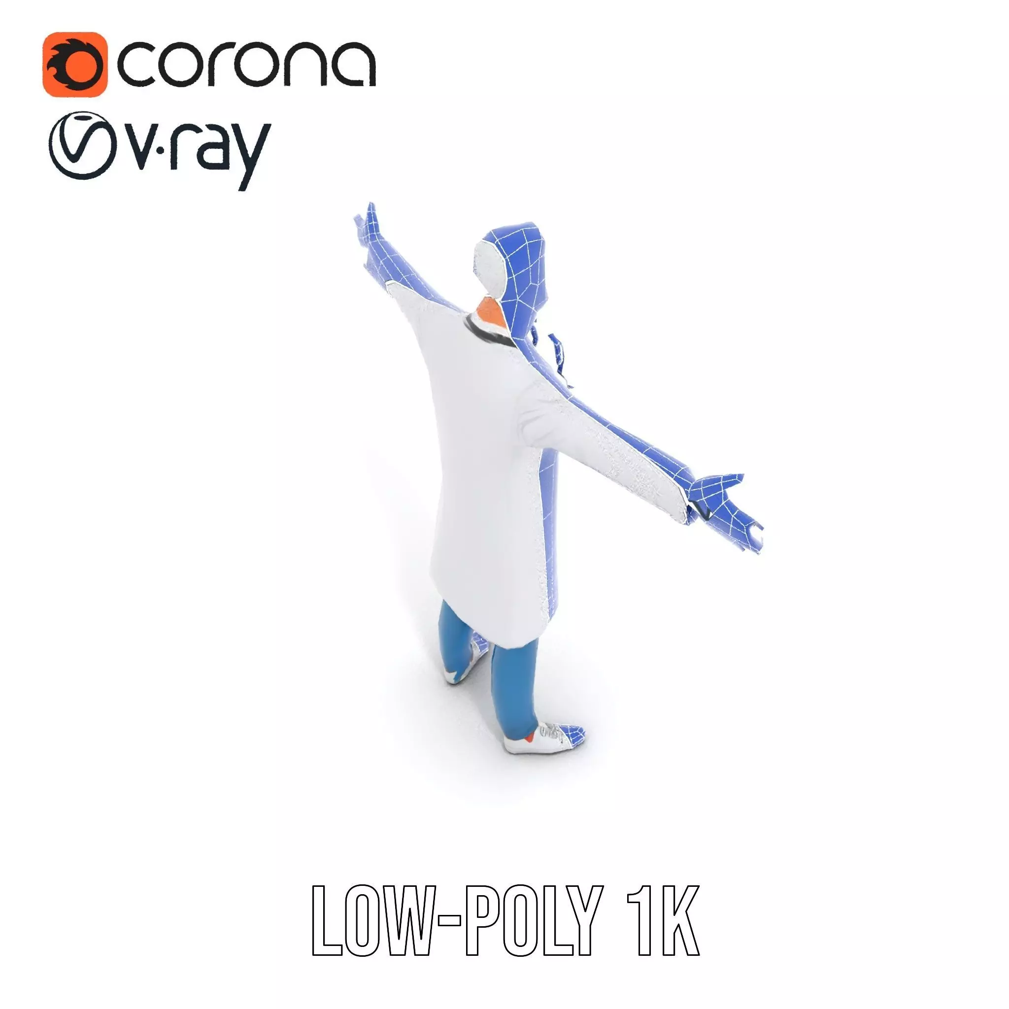 Professional Doctor Character Model Pack Low-poly 3D model_14