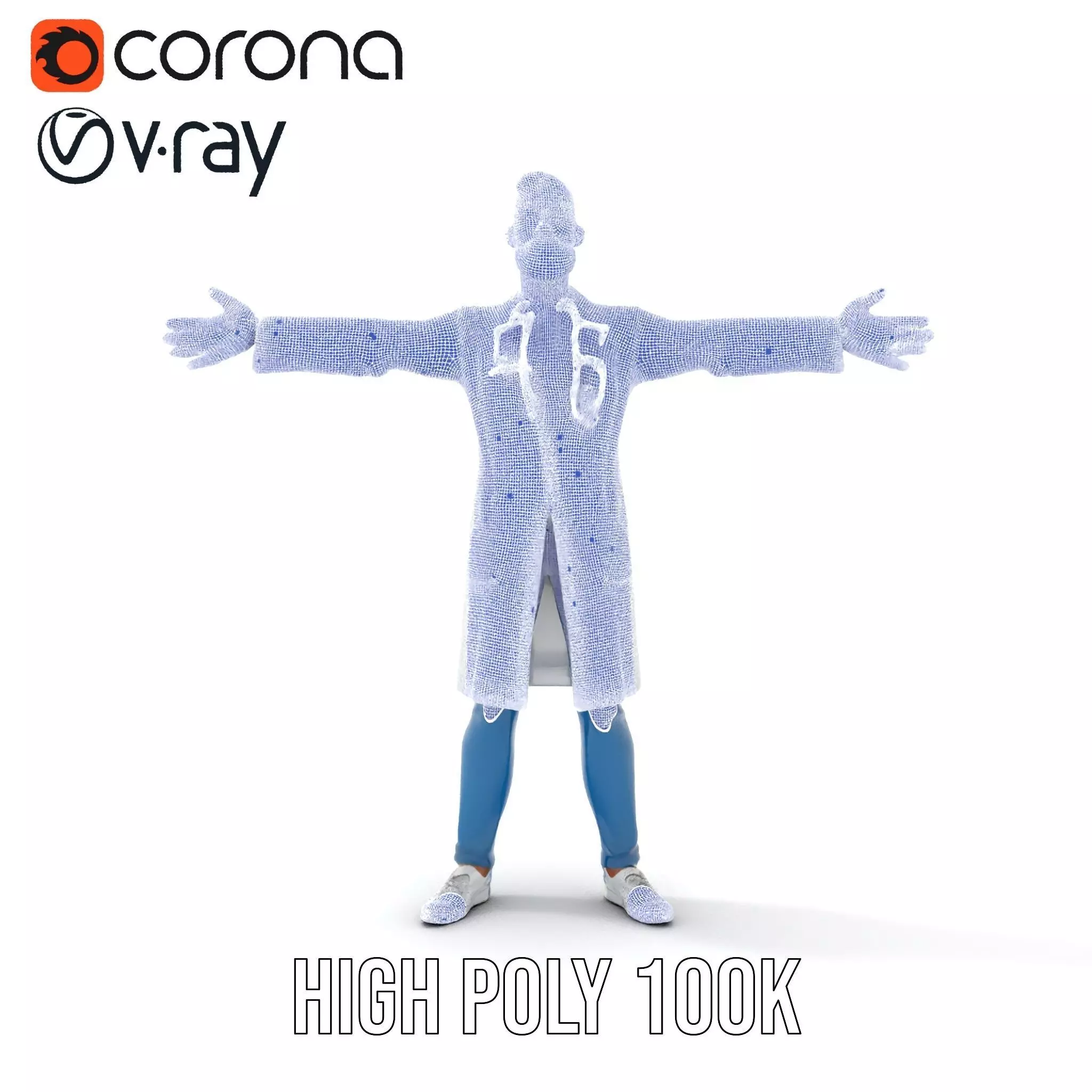 Professional Doctor Character Model Pack Low-poly 3D model_32