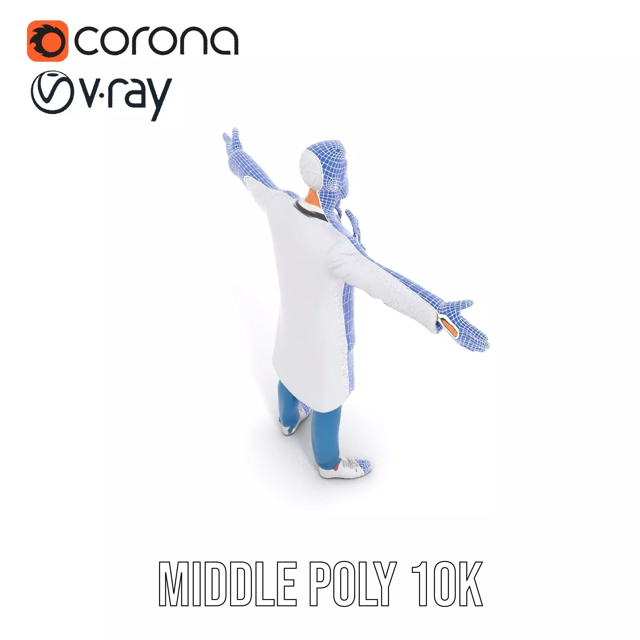 Professional Doctor Character Model Pack Low-poly 3D model_5