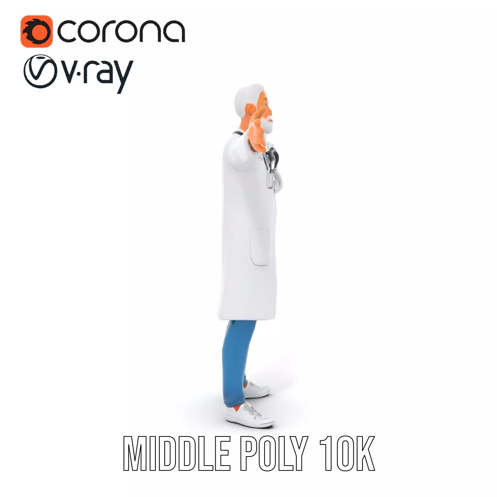 Professional Doctor Character Model Pack Low-poly 3D model_18