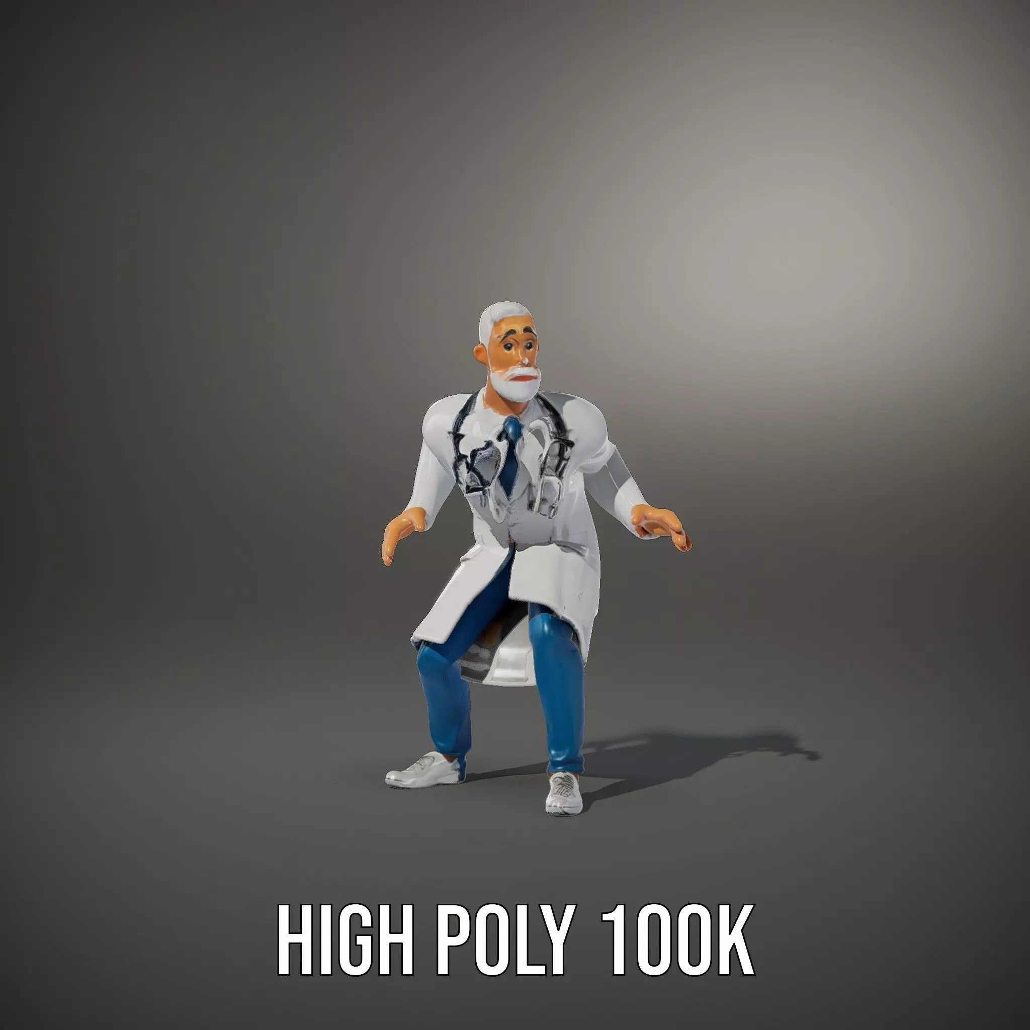 Professional Doctor Character Model Pack Low-poly 3D model_12