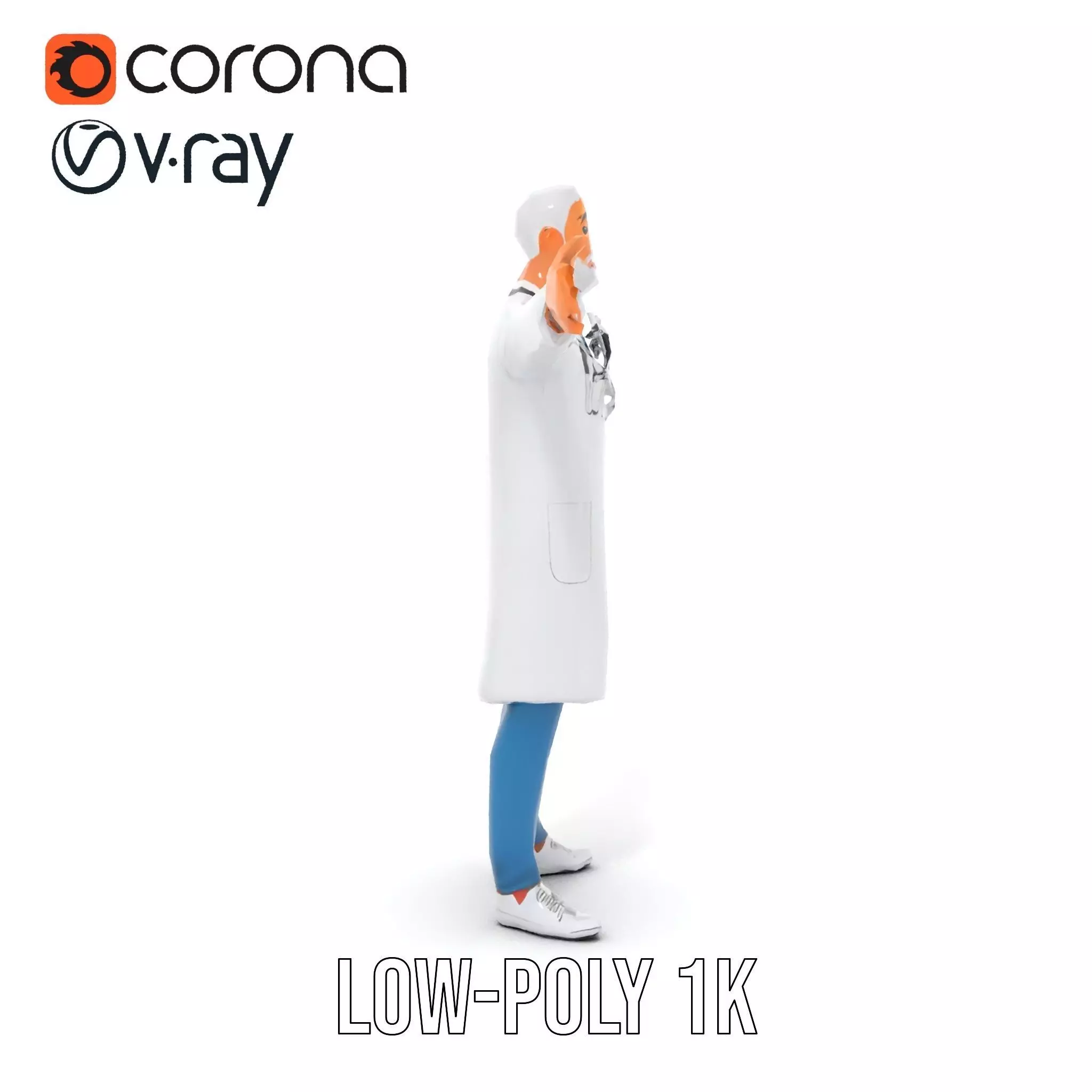 Professional Doctor Character Model Pack Low-poly 3D model_28