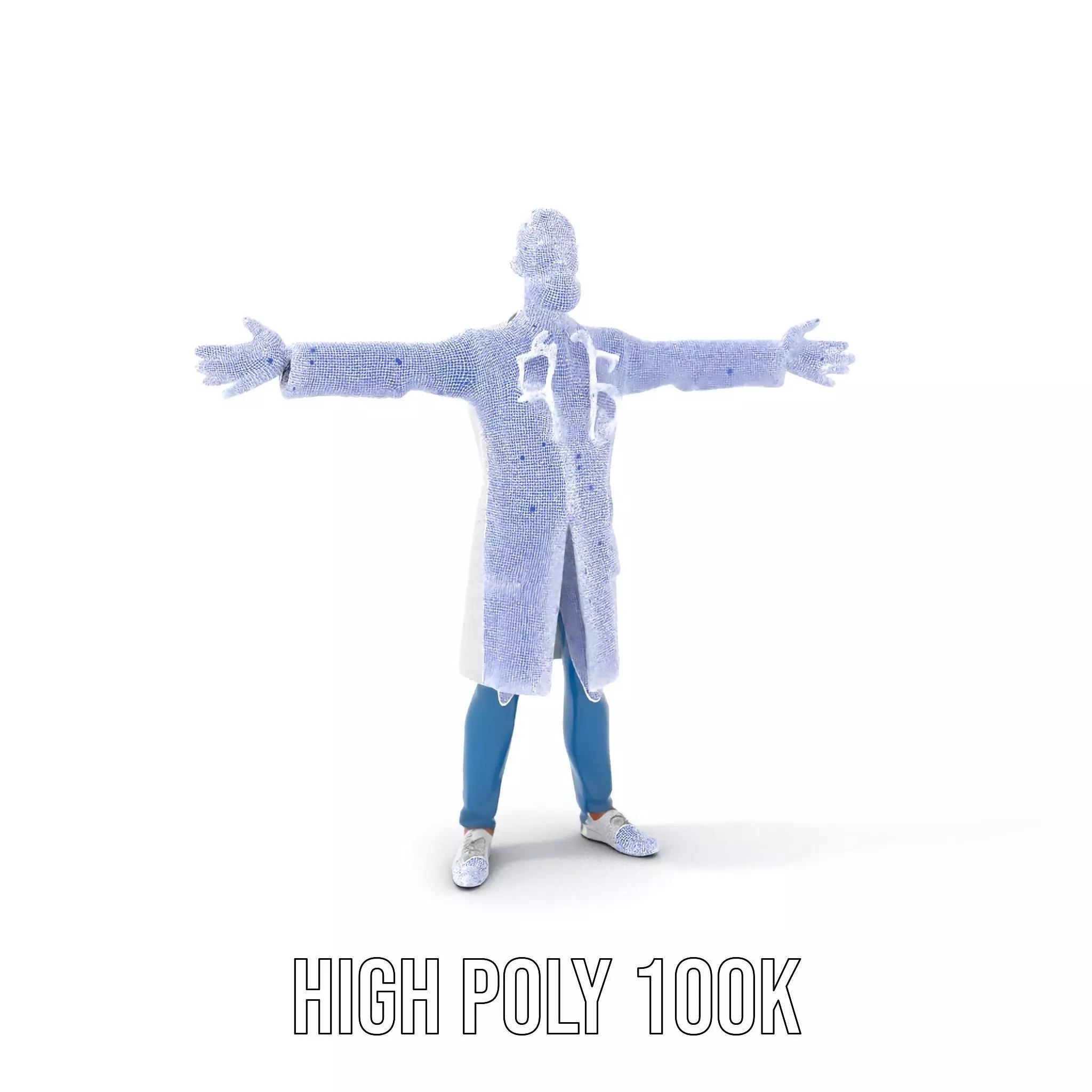 Professional Doctor Character Model Pack Low-poly 3D model_4