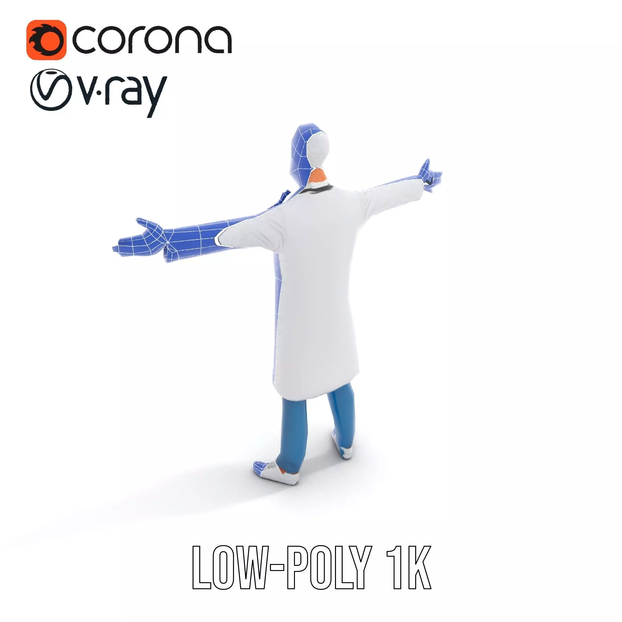 Professional Doctor Character Model Pack Low-poly 3D model_8