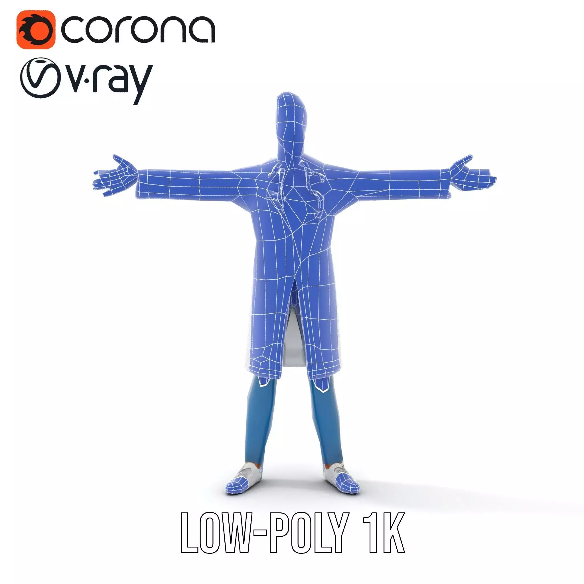 Professional Doctor Character Model Pack Low-poly 3D model_22