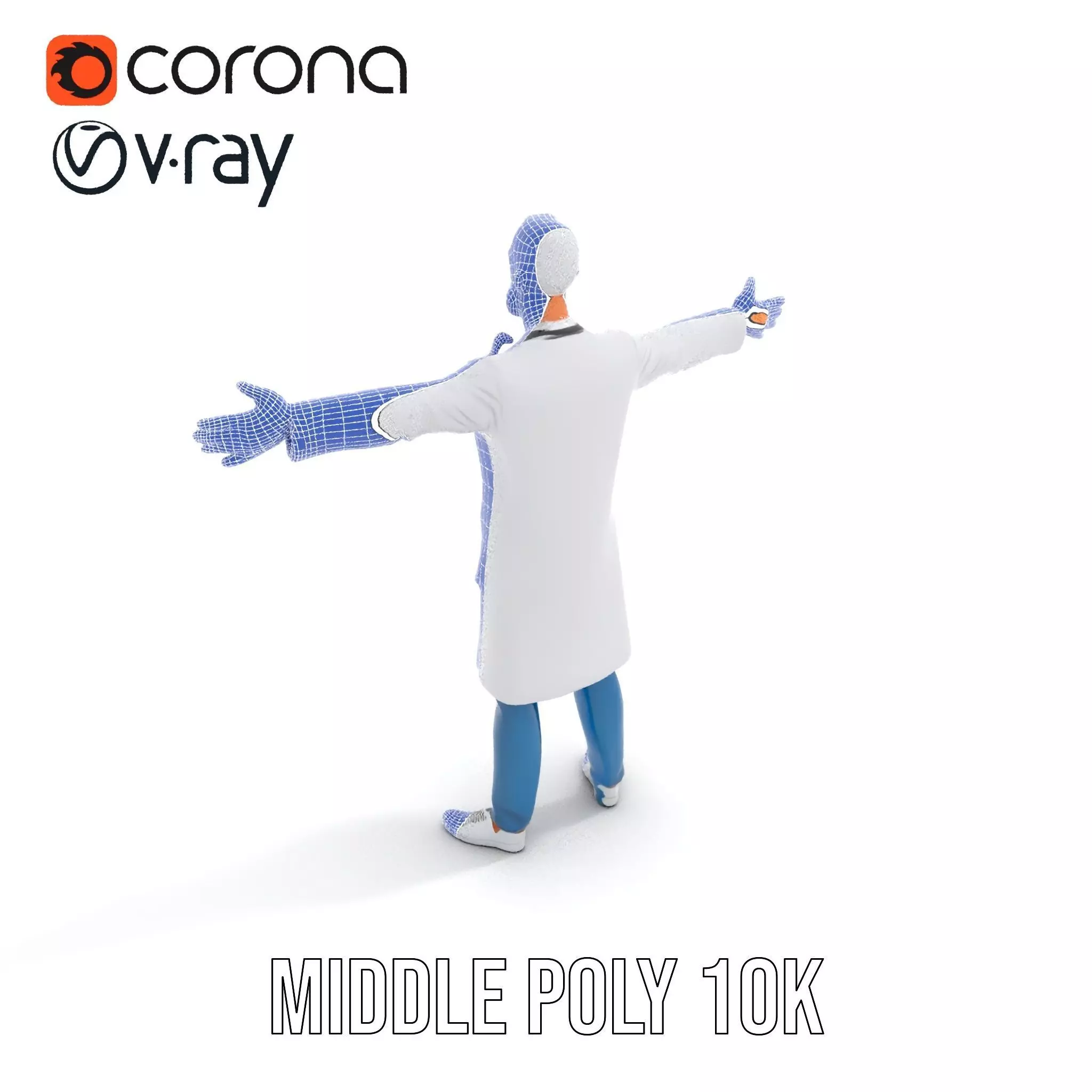 Professional Doctor Character Model Pack Low-poly 3D model_21