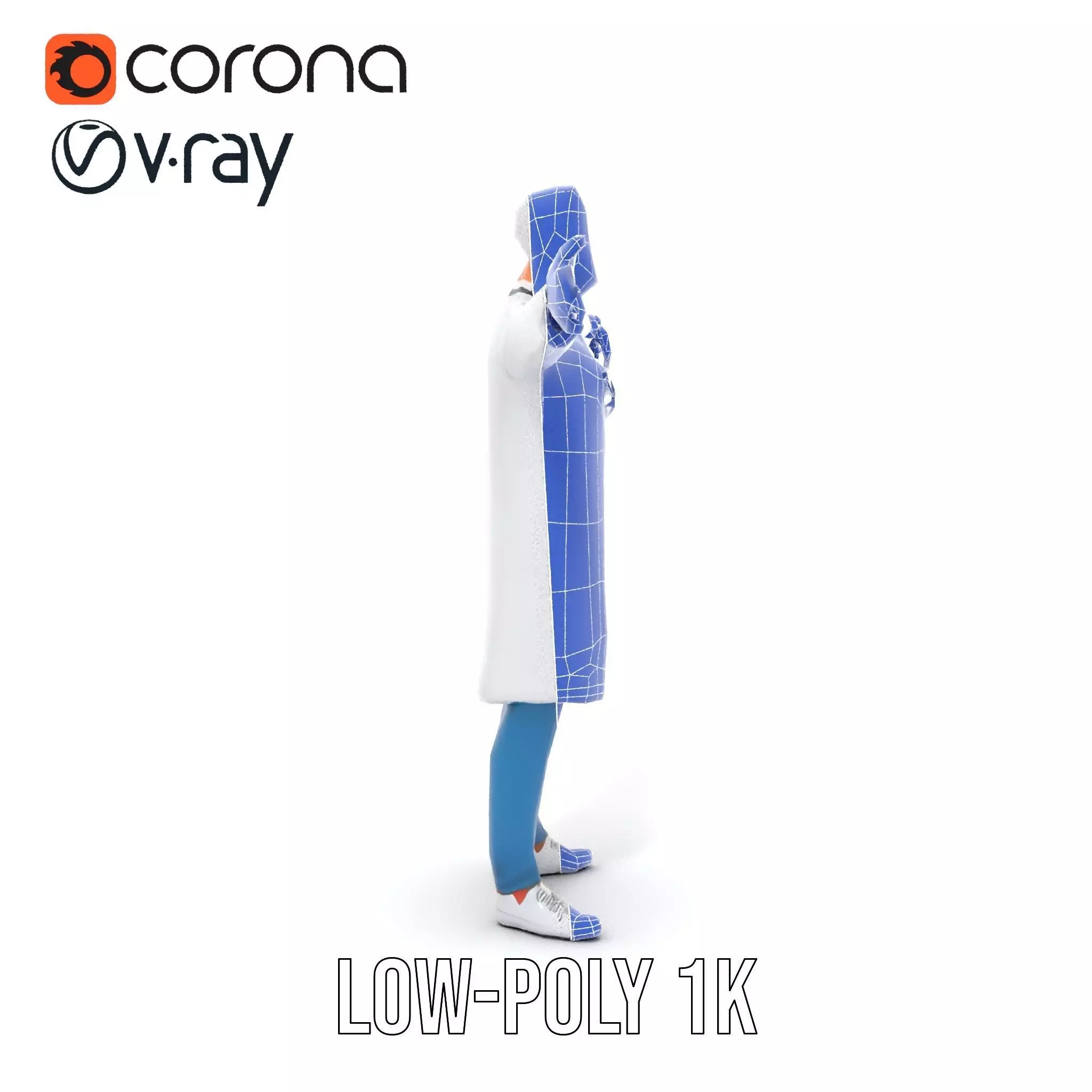 Professional Doctor Character Model Pack Low-poly 3D model_31