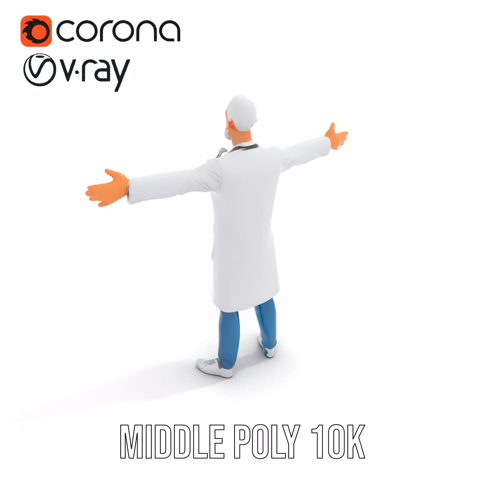 Professional Doctor Character Model Pack Low-poly 3D model_24