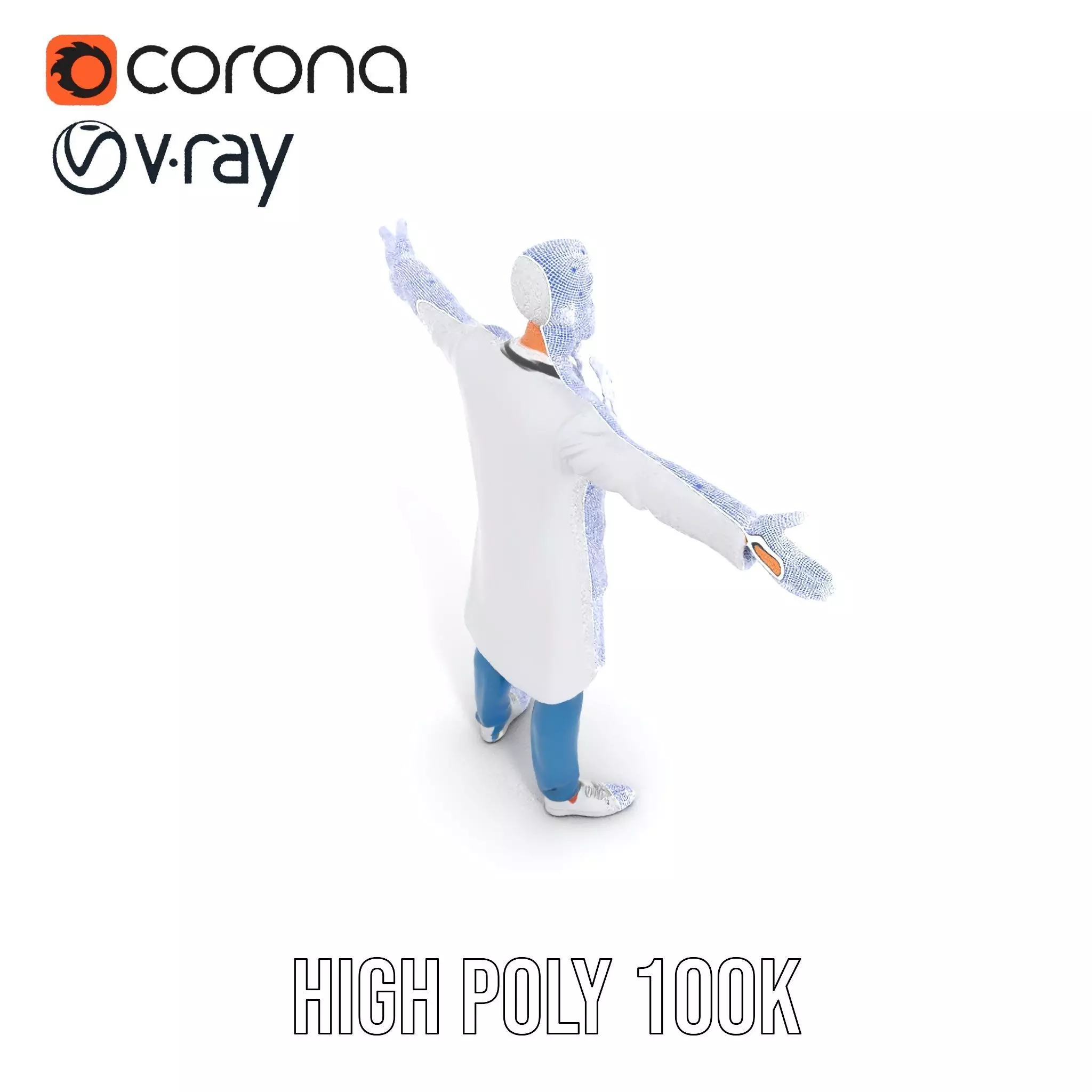 Professional Doctor Character Model Pack Low-poly 3D model_23