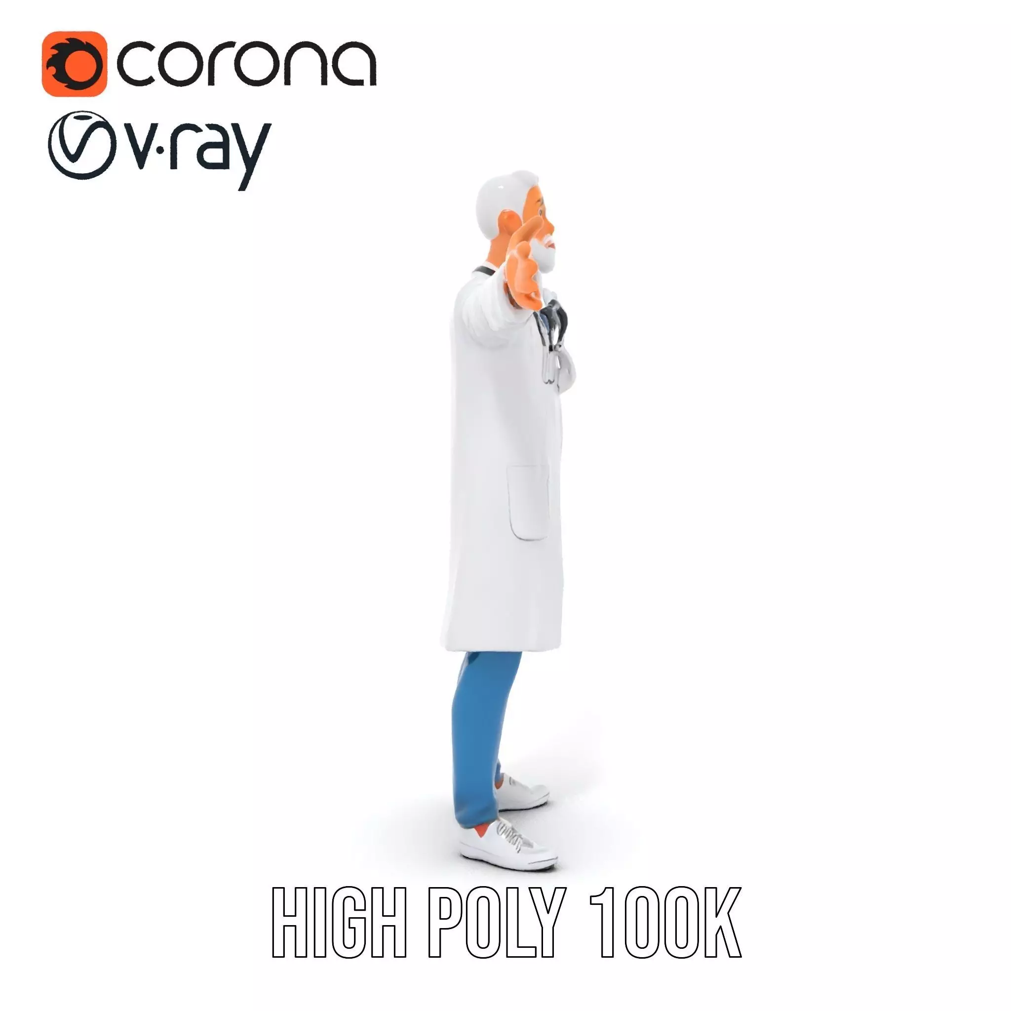 Professional Doctor Character Model Pack Low-poly 3D model_34