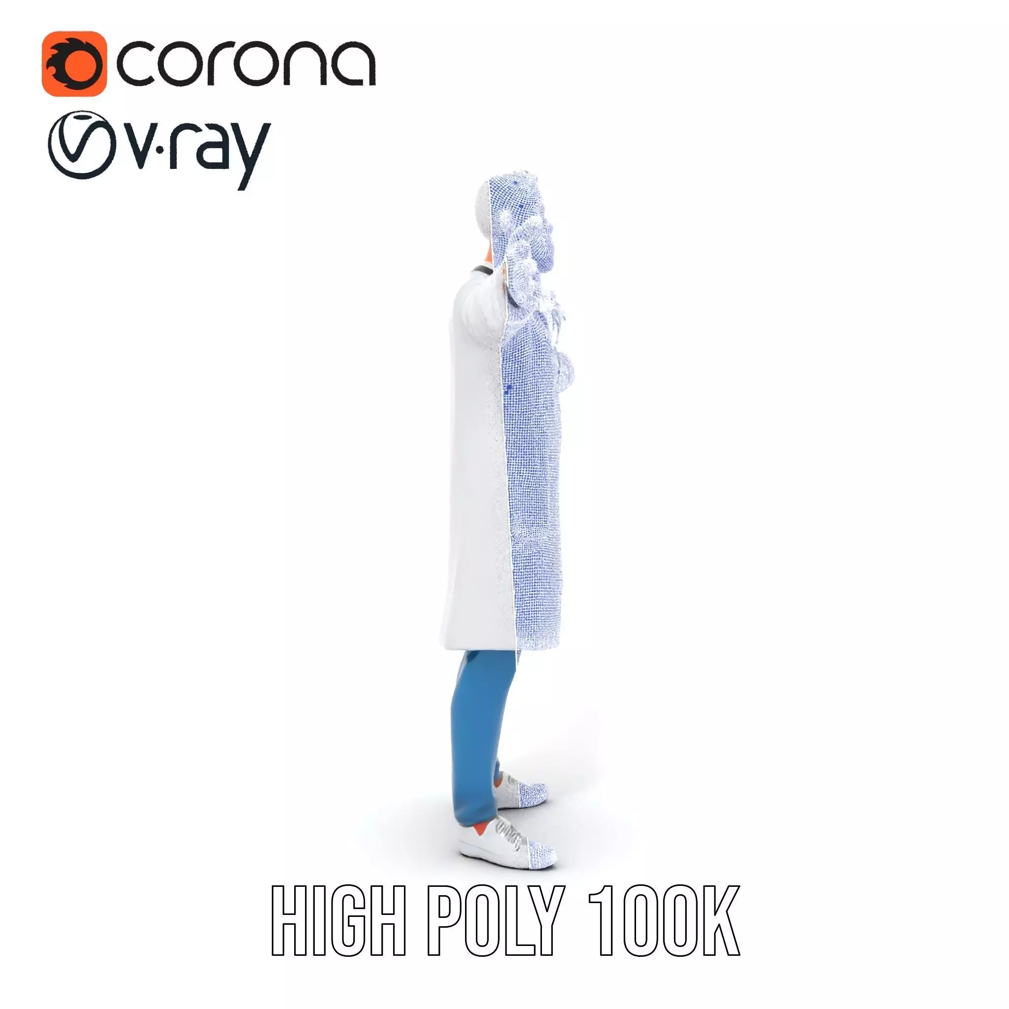 Professional Doctor Character Model Pack Low-poly 3D model_26