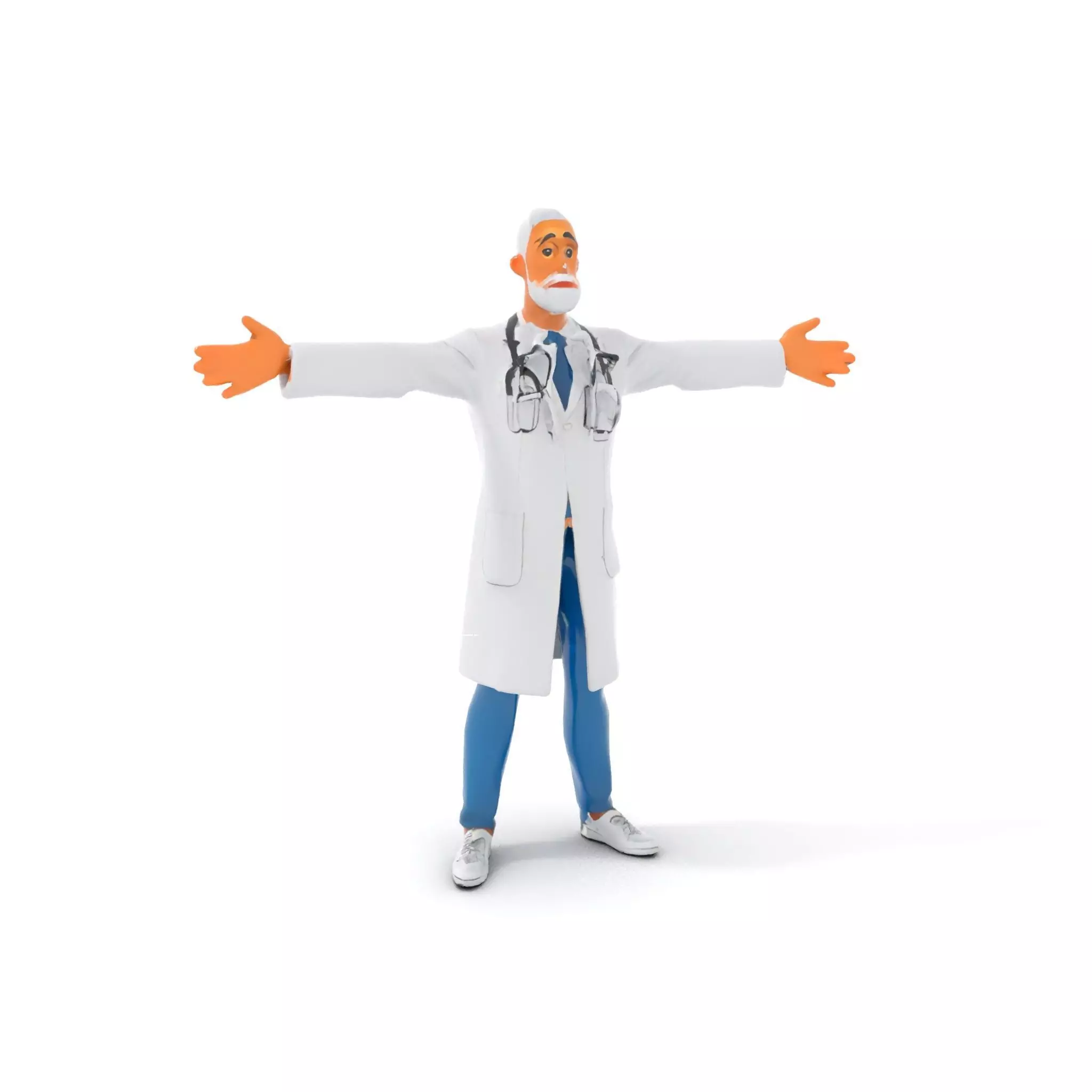 Professional Doctor Character Model Pack Low-poly 3D model_6