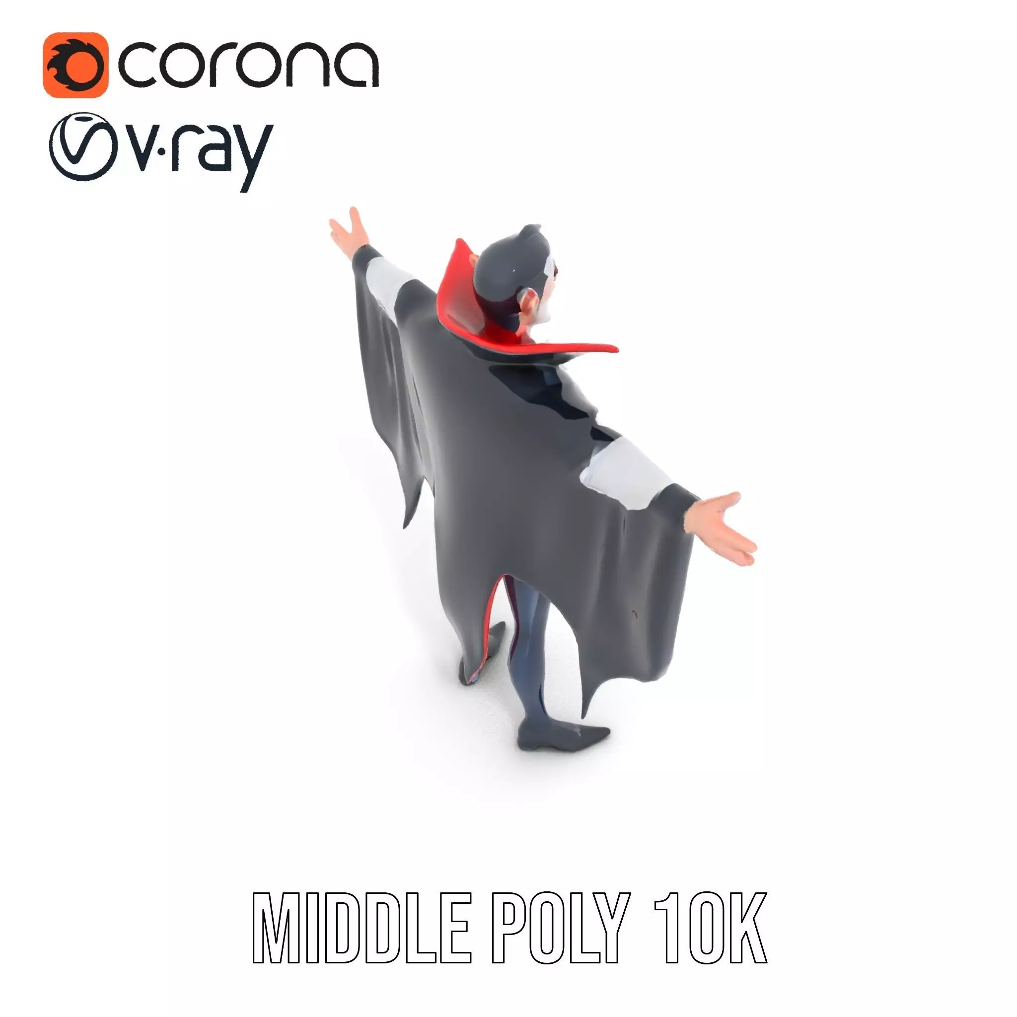 Vampire Character Model Pack with Cape Low-poly 3D model_5