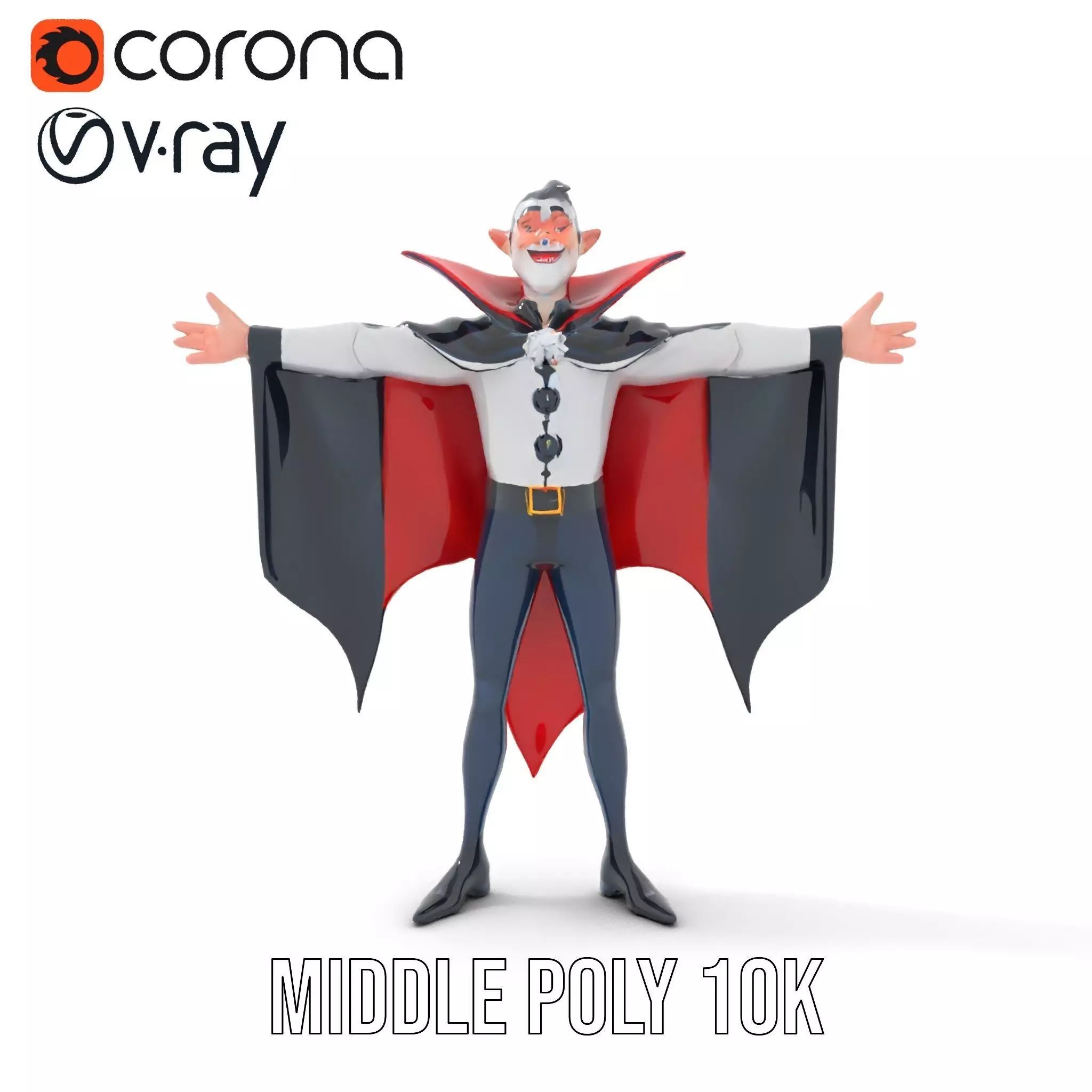 Vampire Character Model Pack with Cape Low-poly 3D model_14