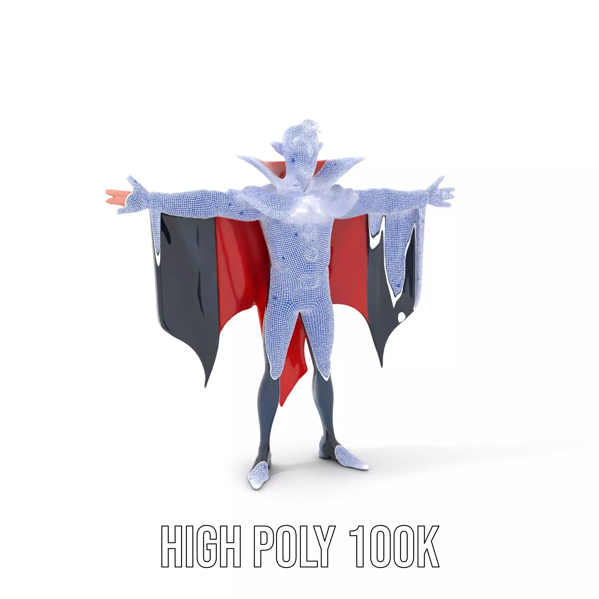 Vampire Character Model Pack with Cape Low-poly 3D model_4