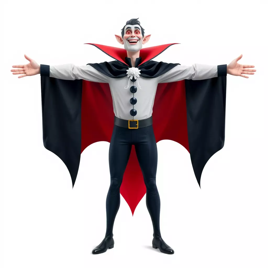 Vampire Character Model Pack with Cape Low-poly 3D model_2