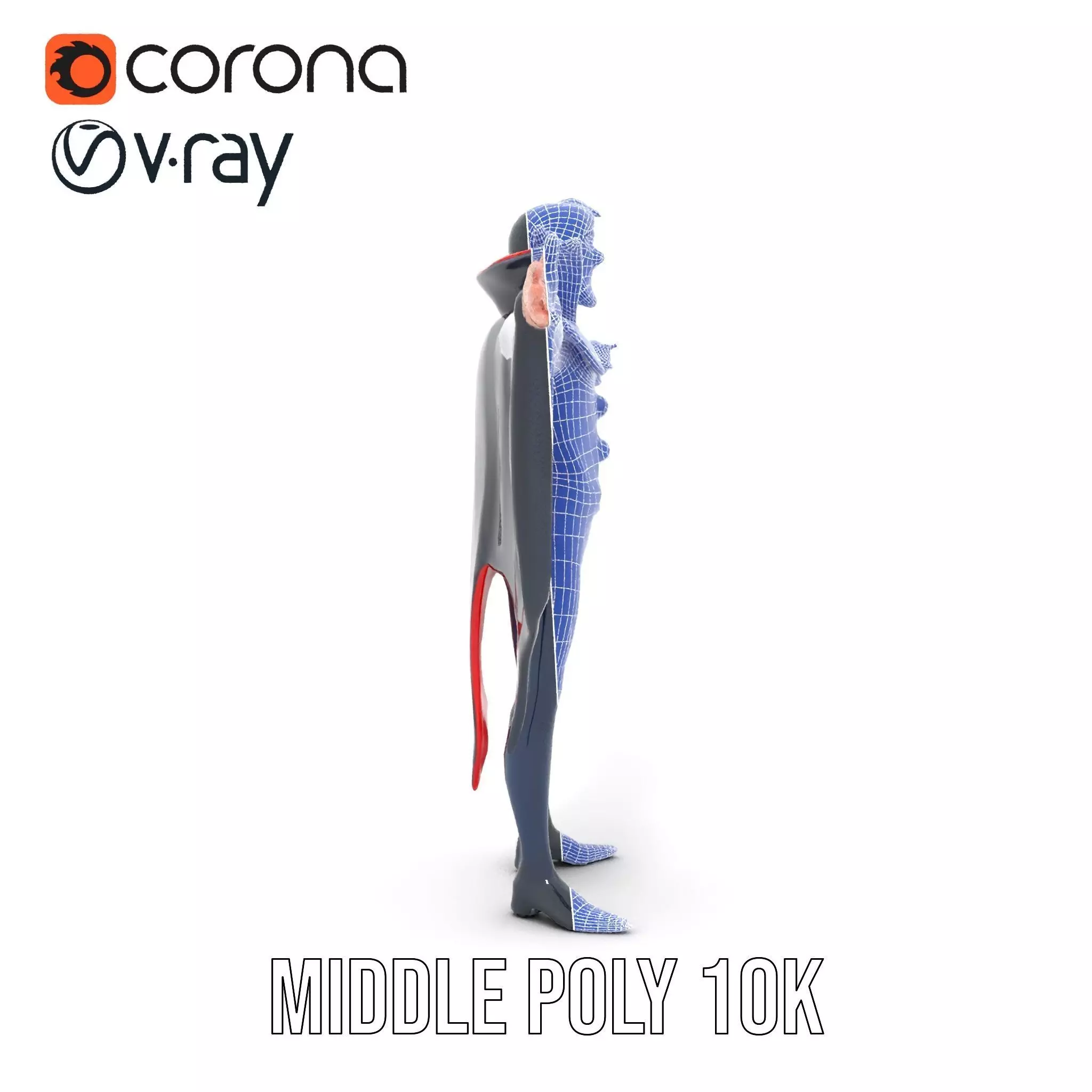 Vampire Character Model Pack with Cape Low-poly 3D model_26