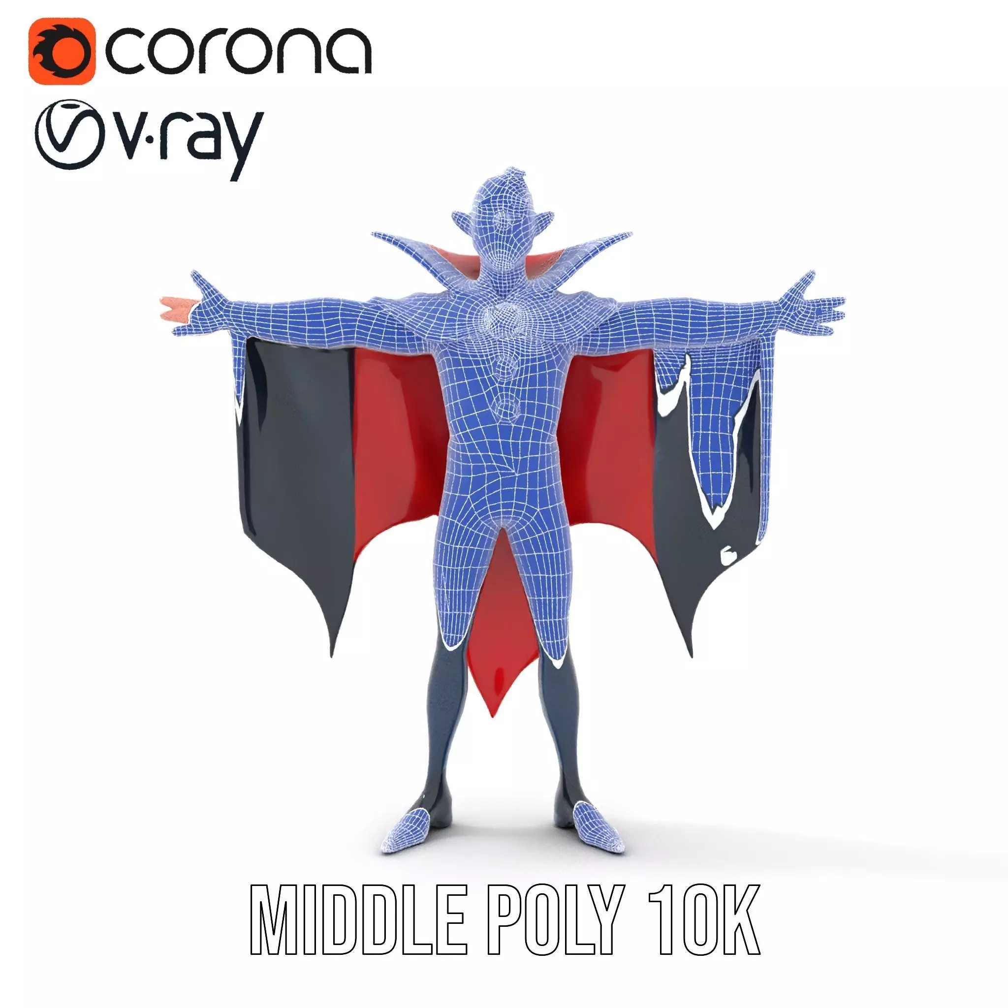 Vampire Character Model Pack with Cape Low-poly 3D model_9