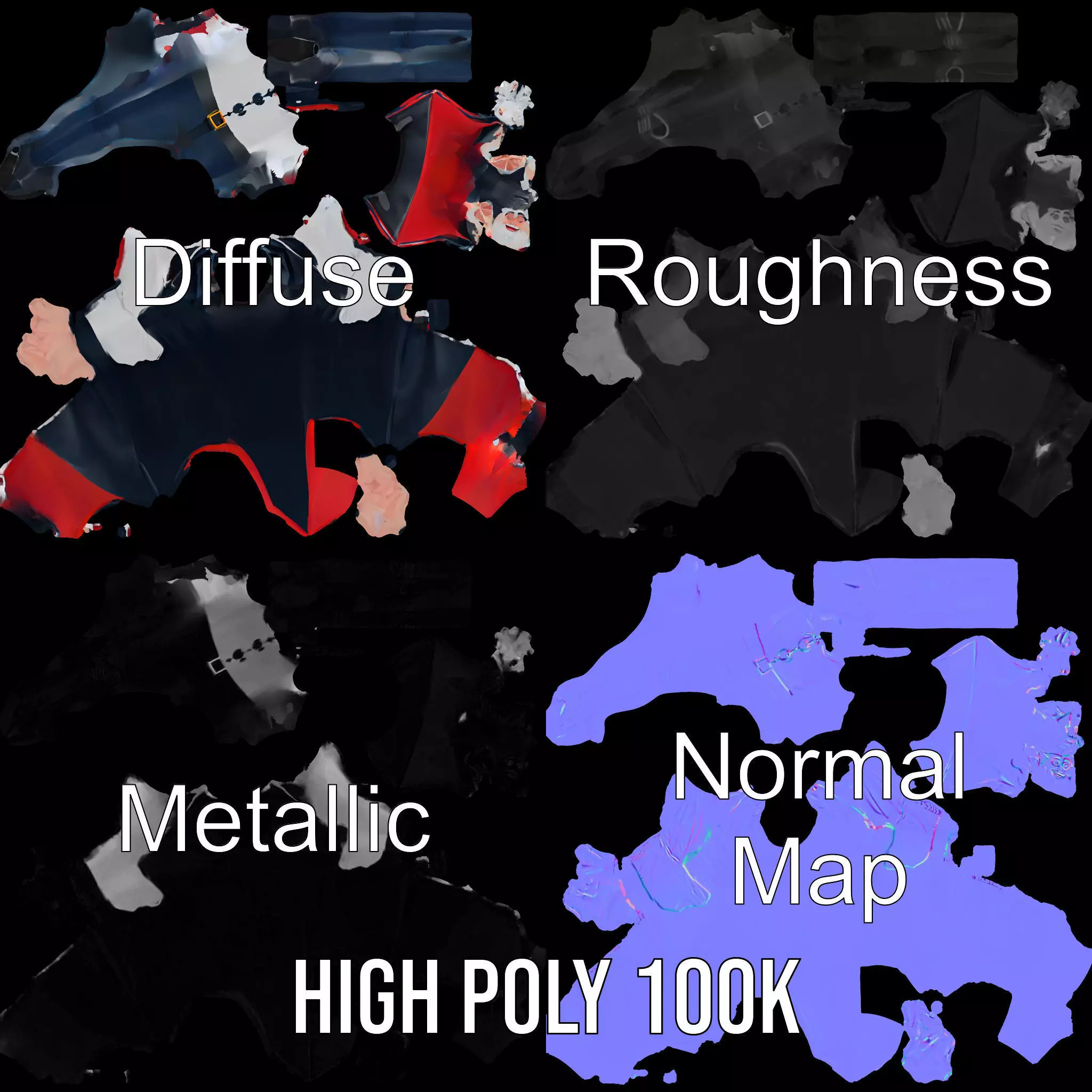 Vampire Character Model Pack with Cape Low-poly 3D model_3