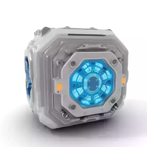 Futuristic SciFi Energy Cube model pack Low-poly 3D model