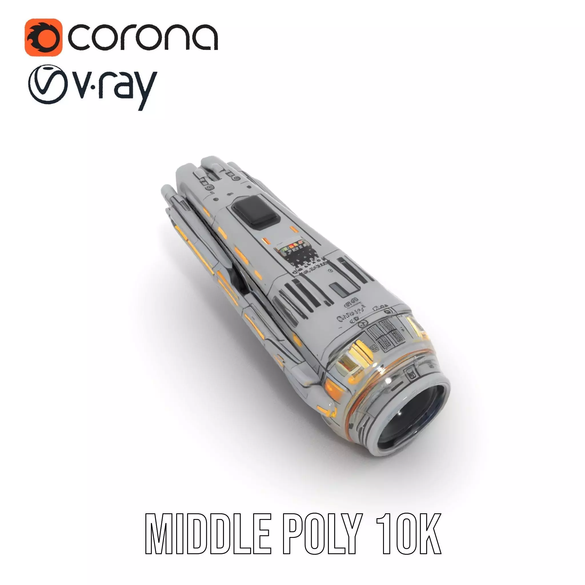 Futuristic SciFi Device model pack Low-poly 3D model_15