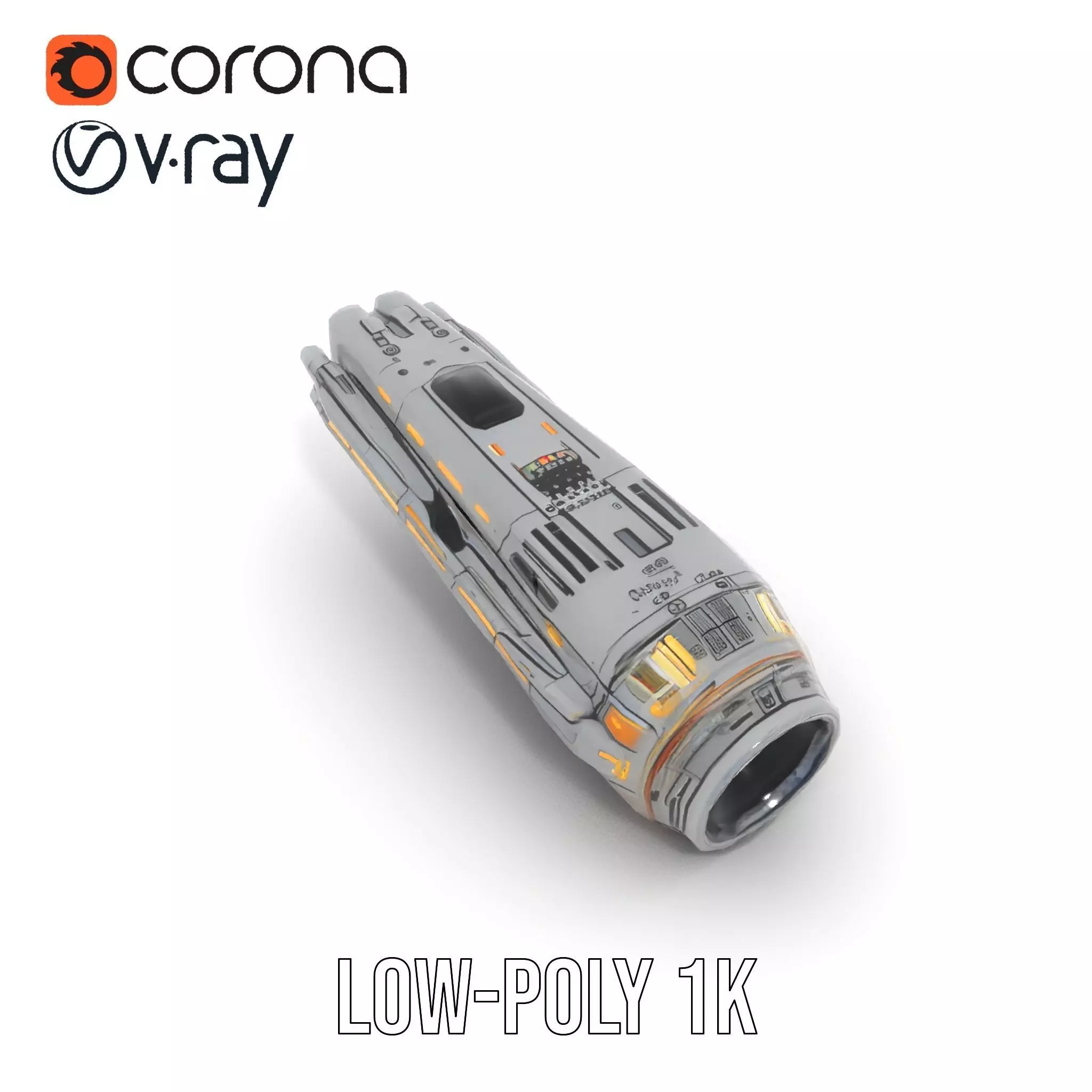 Futuristic SciFi Device model pack Low-poly 3D model_12