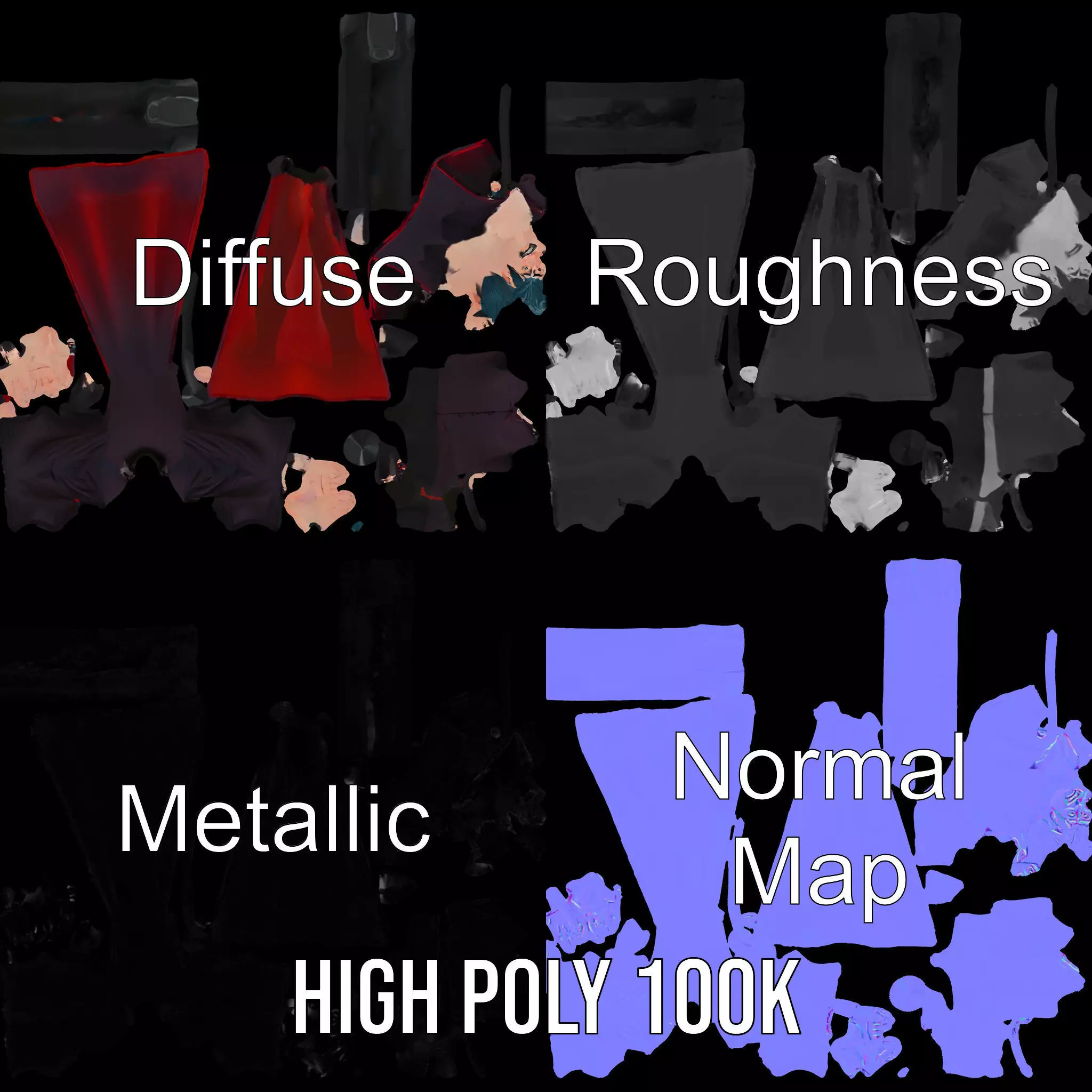 Cartoon Vampire Character Model Pack Low-poly 3D model_3