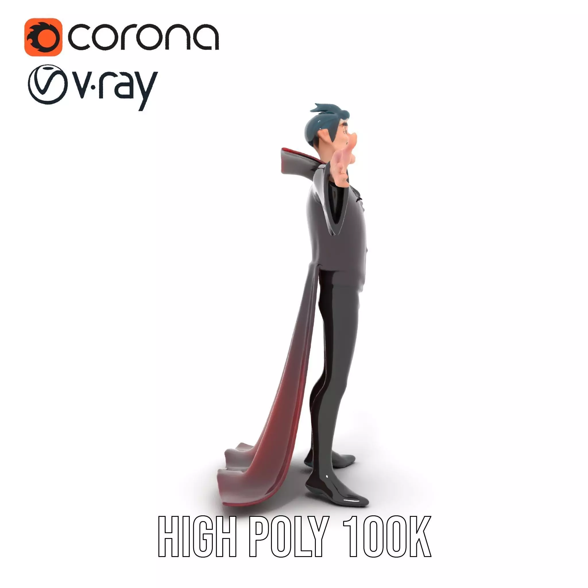 Cartoon Vampire Character Model Pack Low-poly 3D model_29