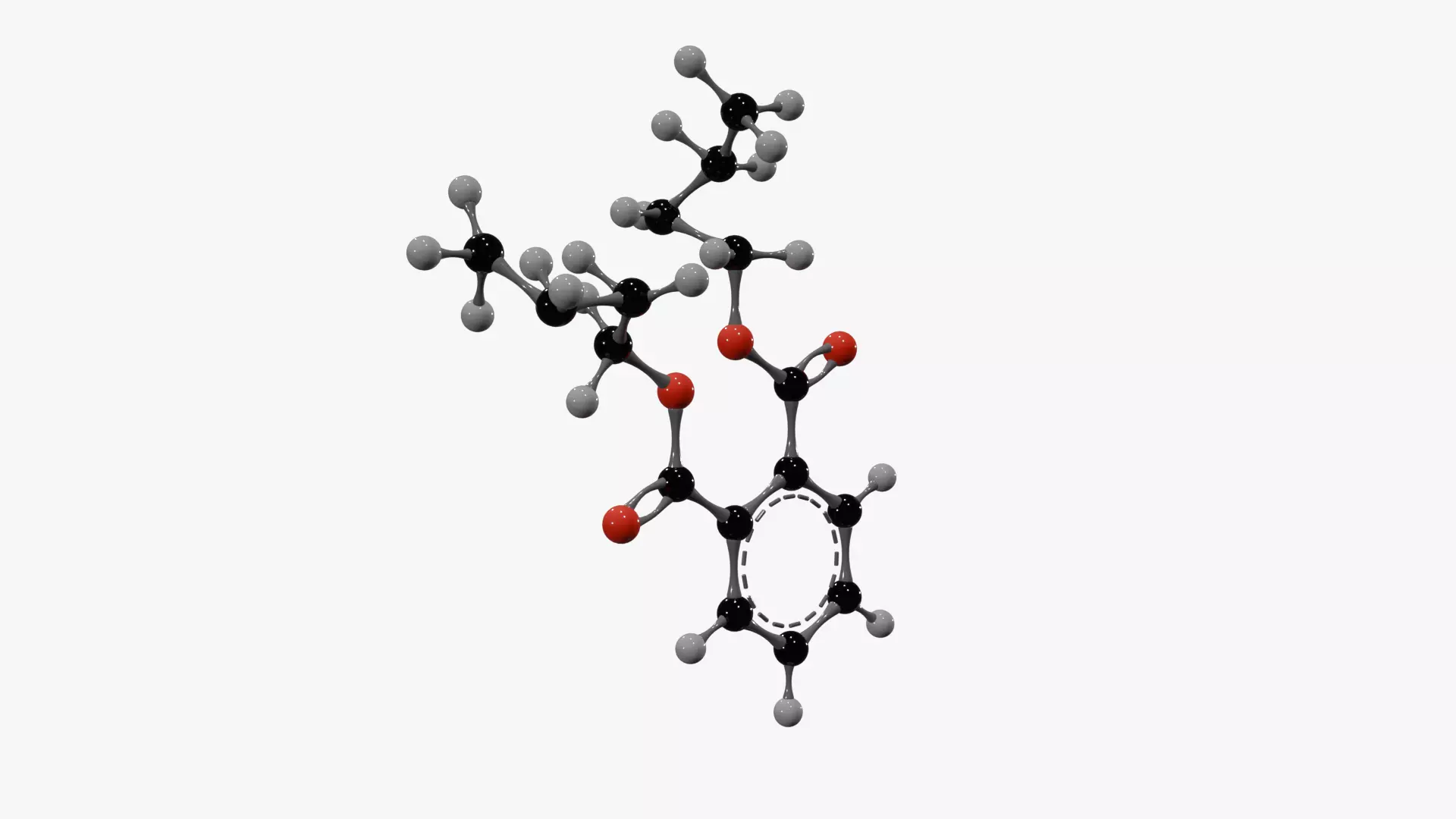 Dibutyl Phthalate Molecule Low-poly 3D model_6