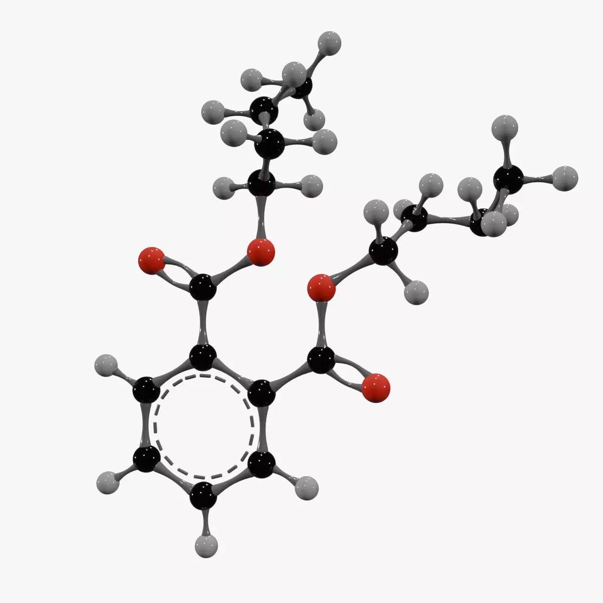 Dibutyl Phthalate Molecule Low-poly 3D model_0