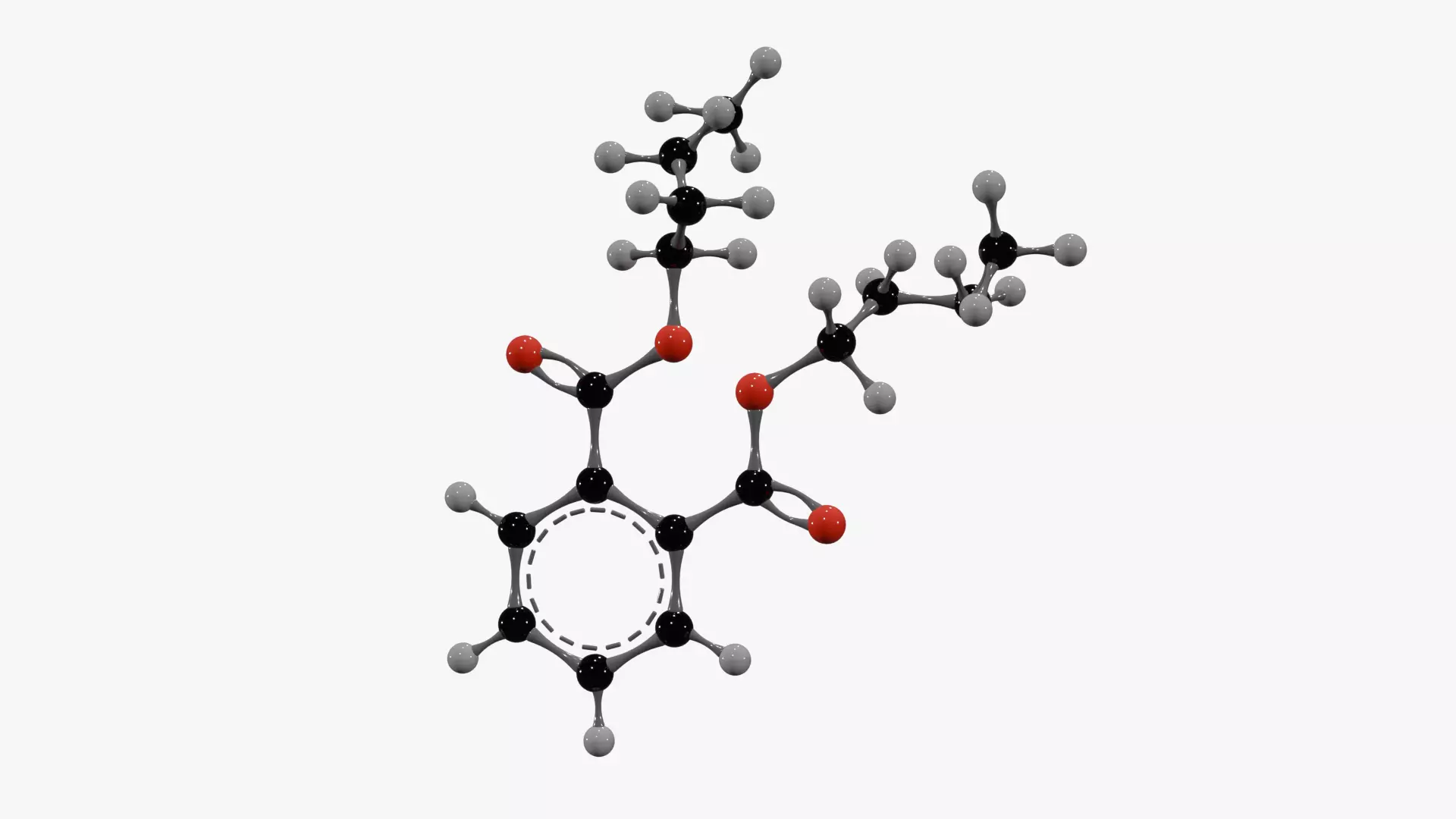 Dibutyl Phthalate Molecule Low-poly 3D model_1