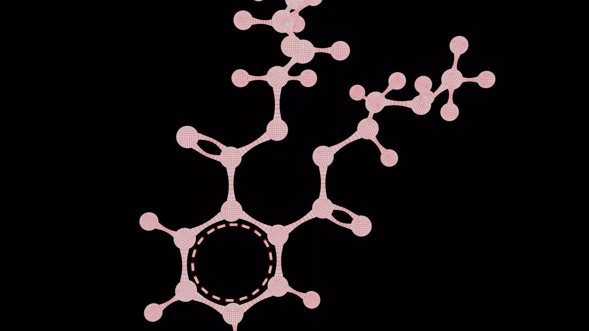 Dibutyl Phthalate Molecule Low-poly 3D model_9