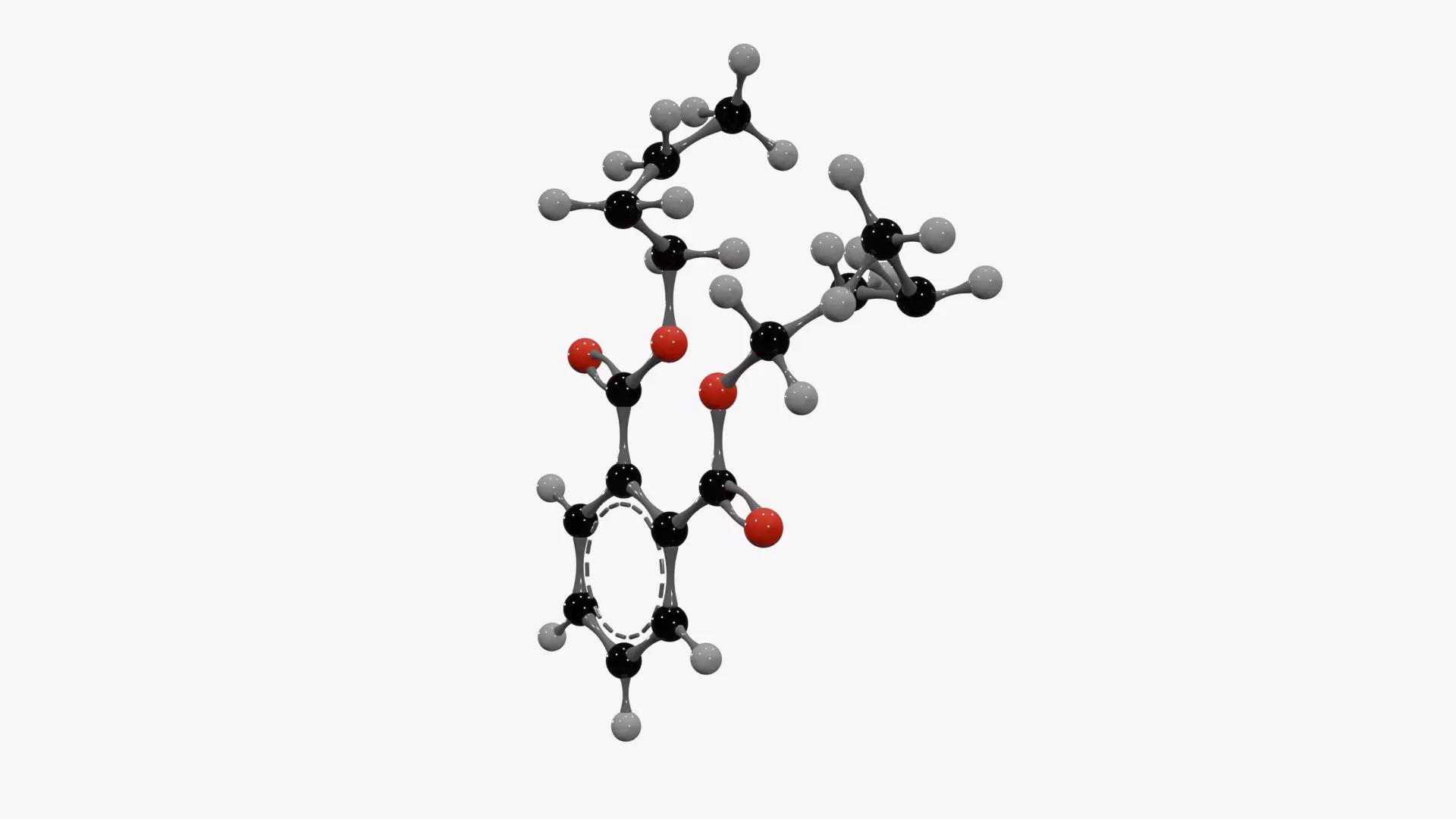 Dibutyl Phthalate Molecule Low-poly 3D model_2
