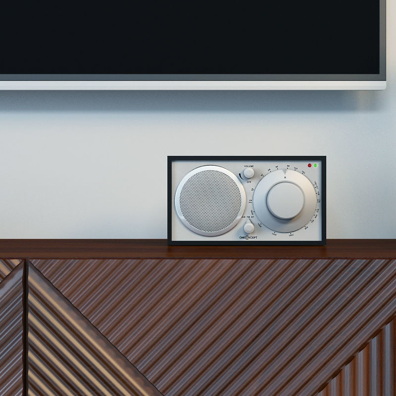 West elm media console 3D model_2